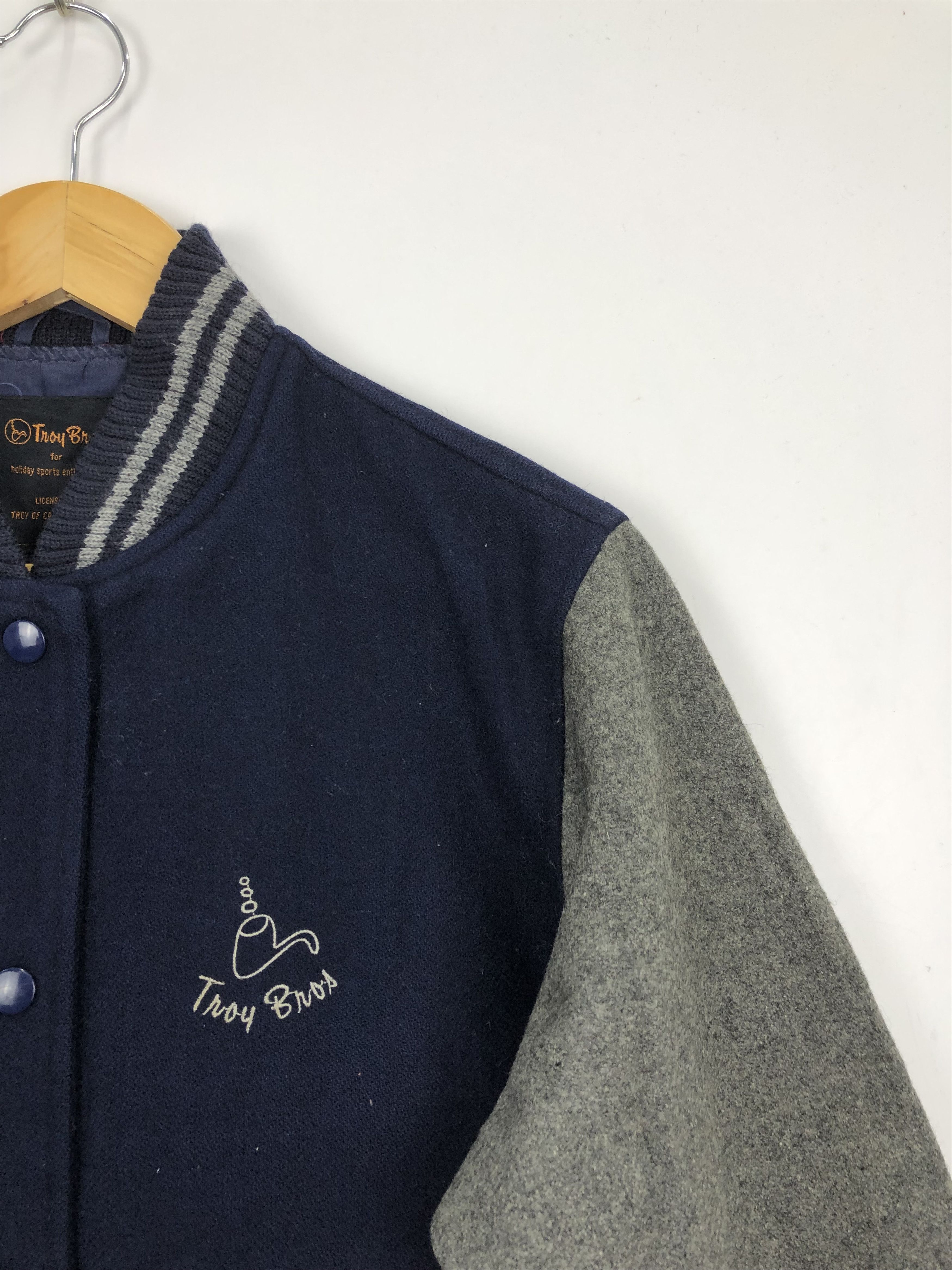 Vintage Vintage 90s Troy Bros Wool Varsity Jacket V0329 Size US L / EU 52-54 / 3 - 6 Thumbnail