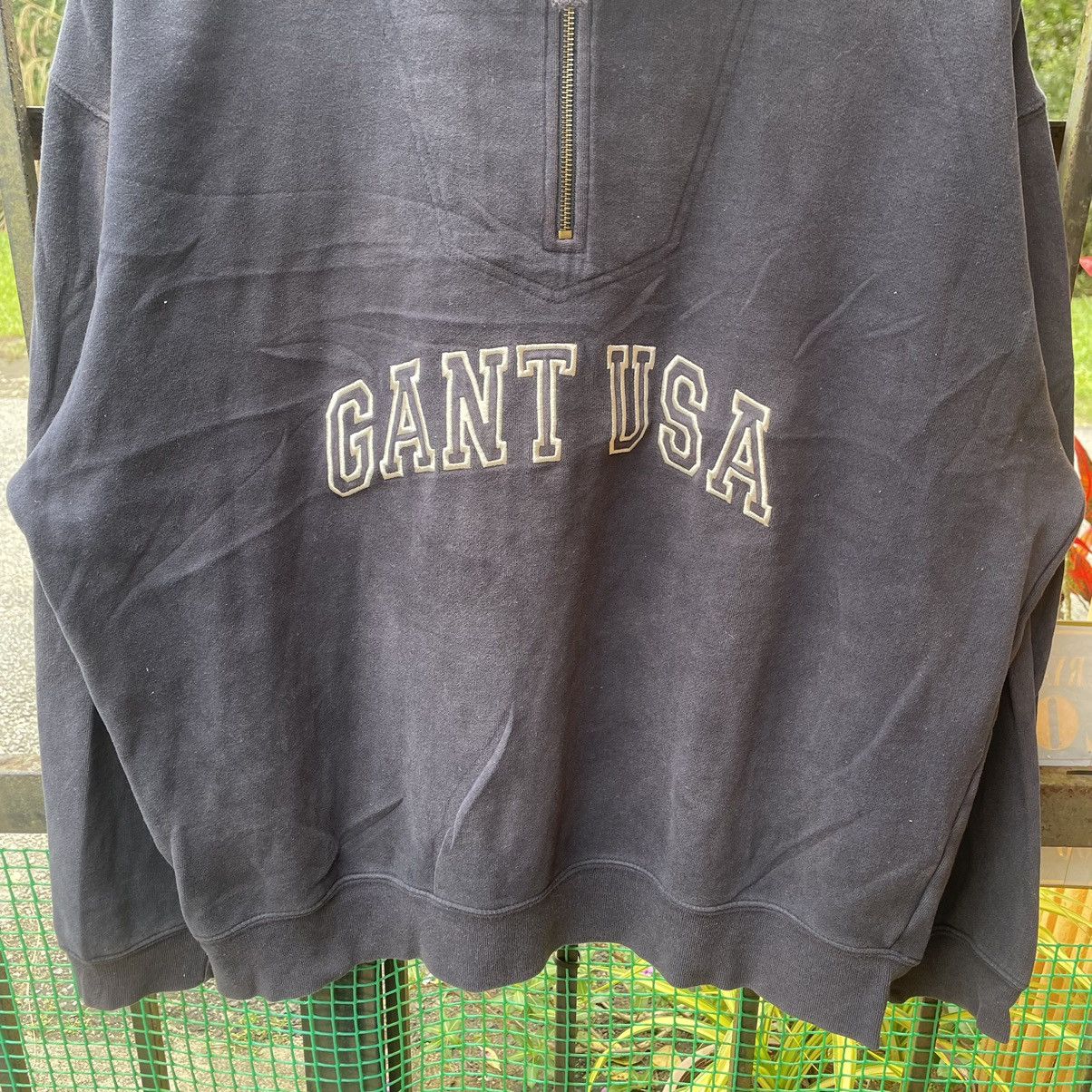 Gant × Vintage 🔥Vintage Gant USA Embroidered Logo Half Zipper Sweatshirts Size US XL / EU 56 / 4 - 5 Thumbnail