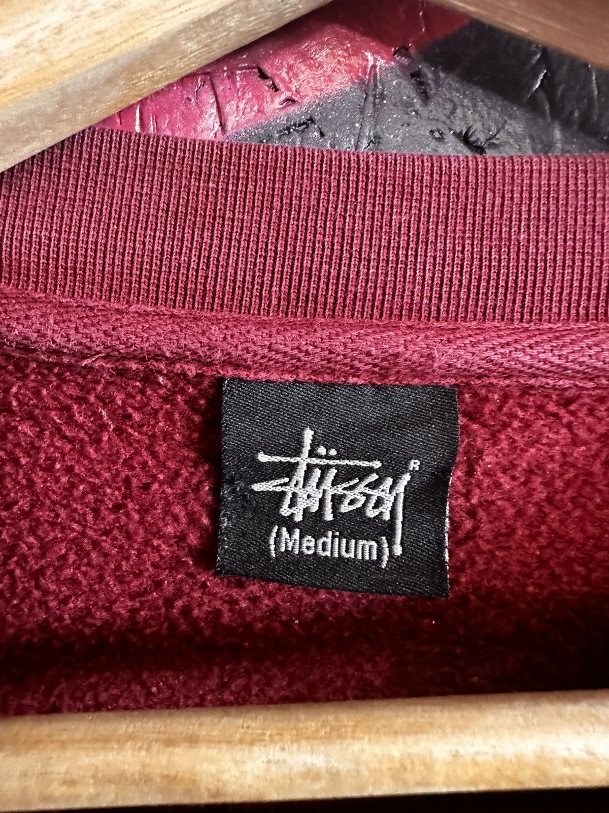 Stussy Early 2000s Stussy Double S Crewneck maroon Size US M / EU 48-50 / 2 - 4 Thumbnail