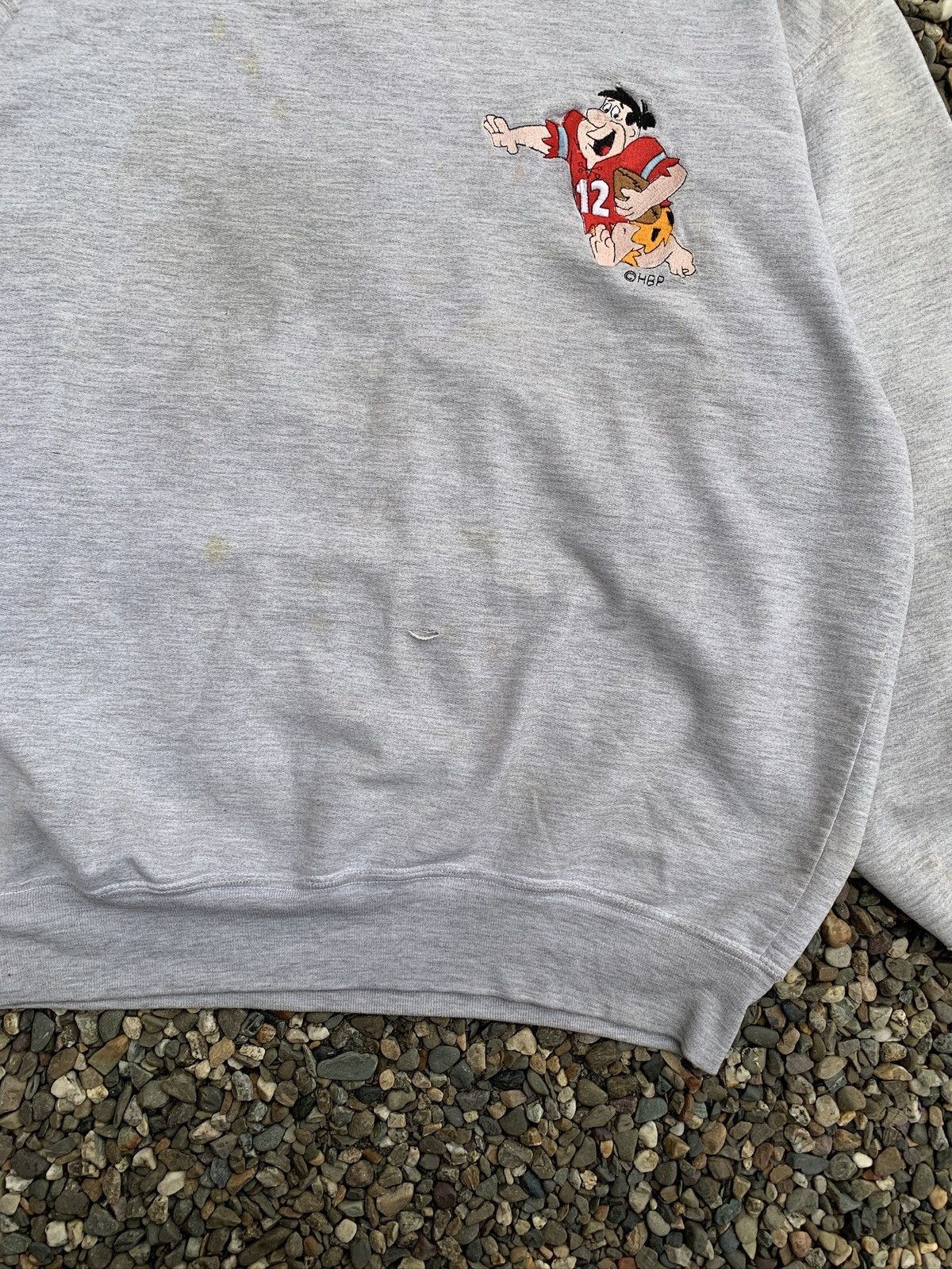 Vintage Vintage Distressed Flinstone’s Football Crewneck Sweatshirt Size US L / EU 52-54 / 3 - 3 Thumbnail