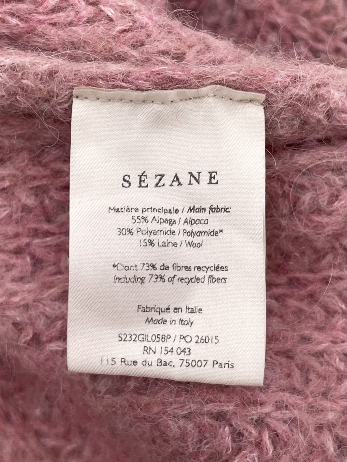 Sezane La Maille Sézane Pink Alpaca Blend Button-Up Raglan Cardigan Size XS / US 0-2 / IT 36-38 - 13 Thumbnail