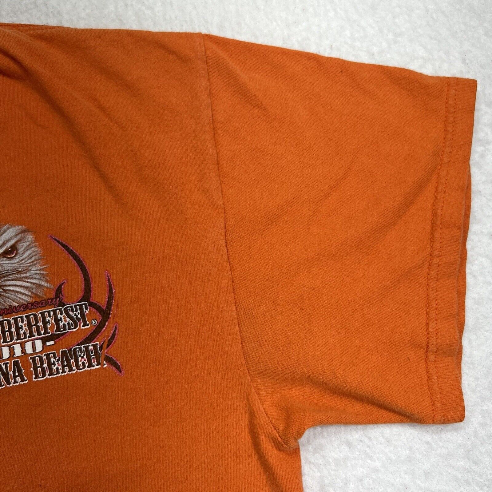 Delta Daytona Beach 2010 Biketoberfest Large Orange Graphic TShirt Size US L / EU 52-54 / 3 - 6 Thumbnail