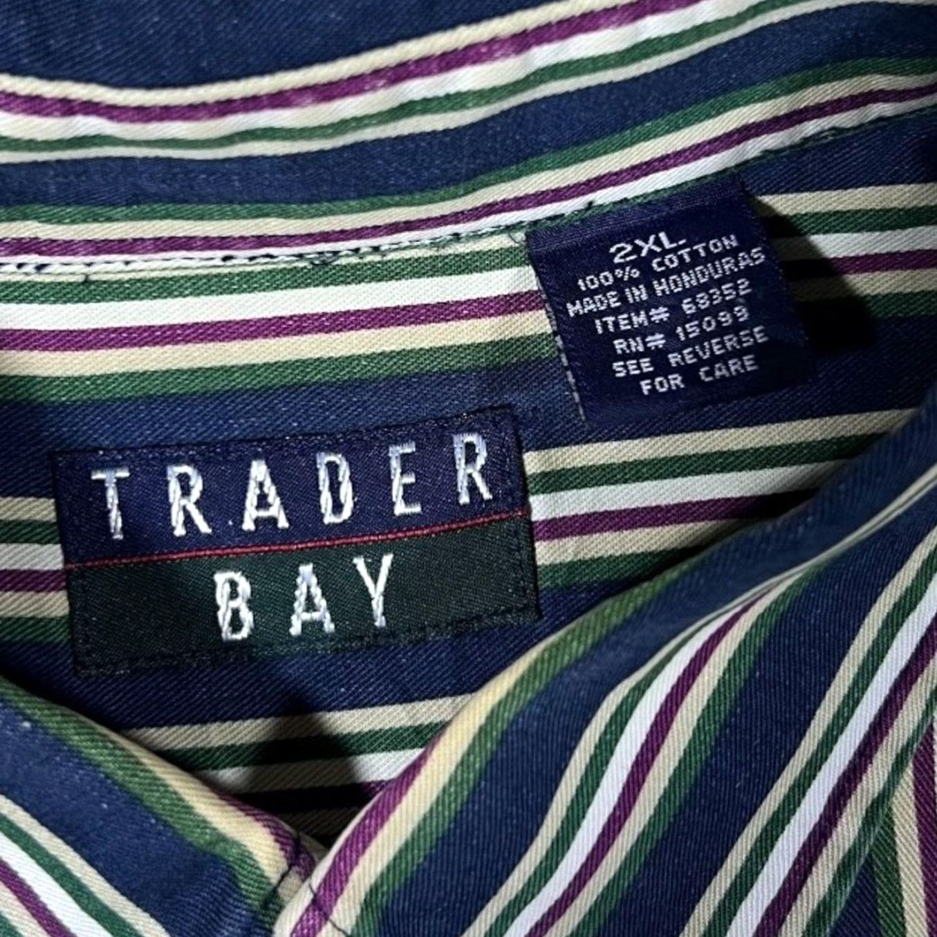 Vintage VINTAGE Trader Bay Colour Block Multi Striped Button-Up Long Sleeve Shirt XXL Mens Size US XXL / EU 58 / 5 - 4 Thumbnail