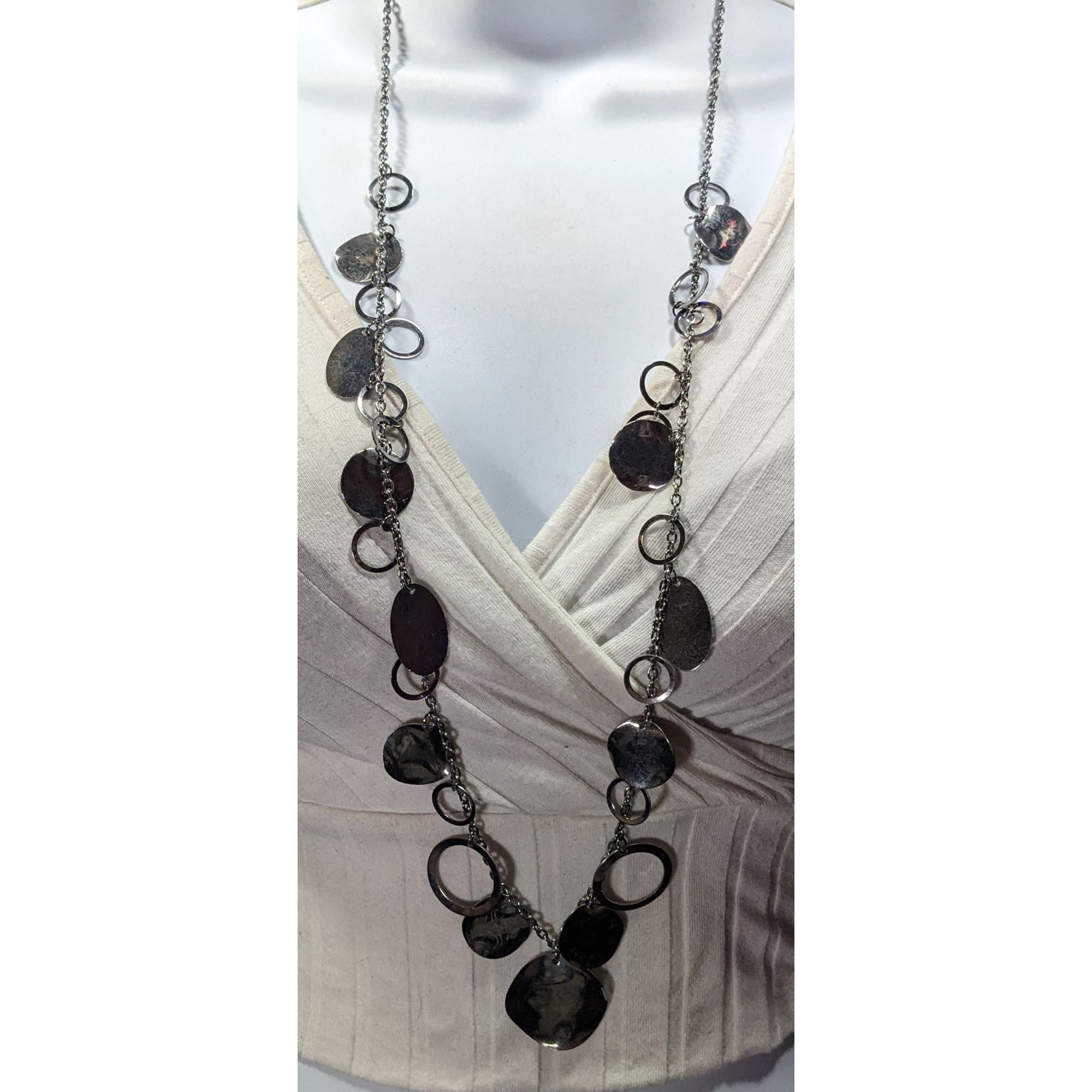 Other Jingling Disc And Open Circle Charm Silver Tone Necklace Size ONE SIZE - 5 Thumbnail