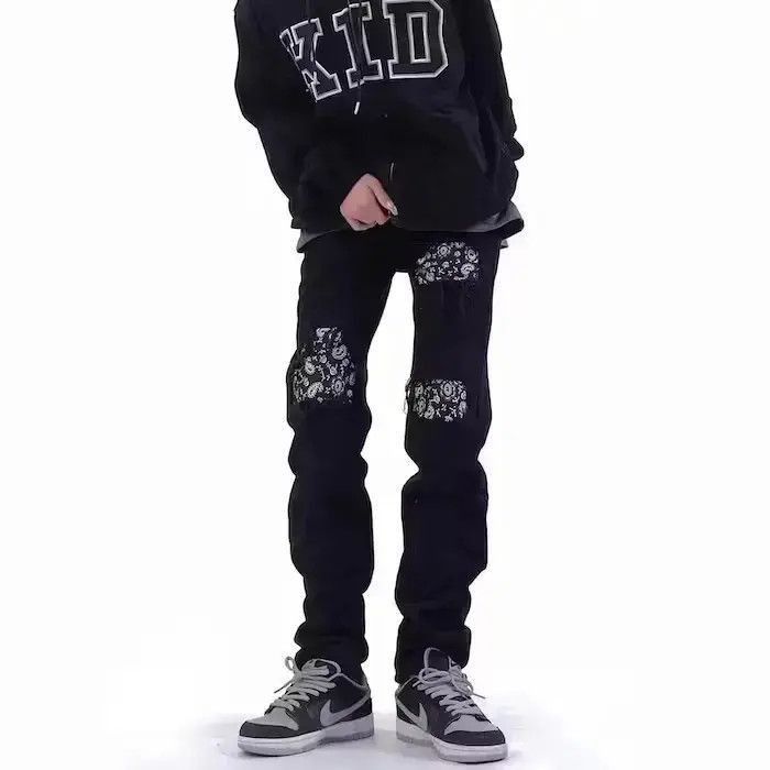 Japanese Brand Mens Skinny Jeans Street, Black Hole Slim Fit Size US 34 / EU 50 - 5 Thumbnail
