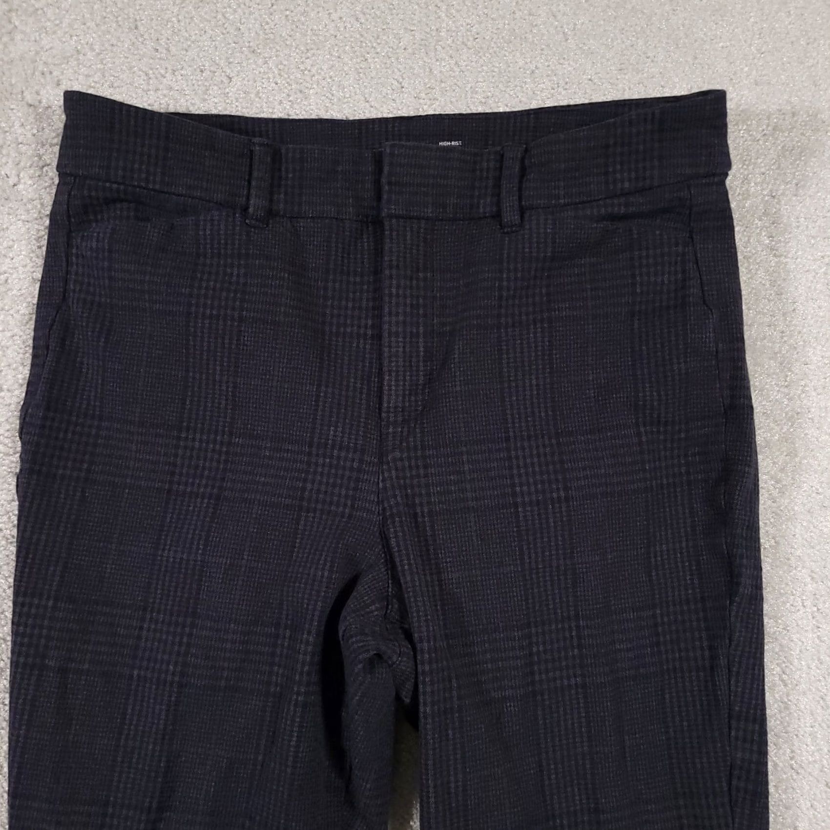 Old Navy VINTAGE Old Navy Pixie High-Rise Pants Secret-Slim Pockets Women's 8 Blue Plaid Knit Size 28" / US 6 / IT 42 - 3 Thumbnail