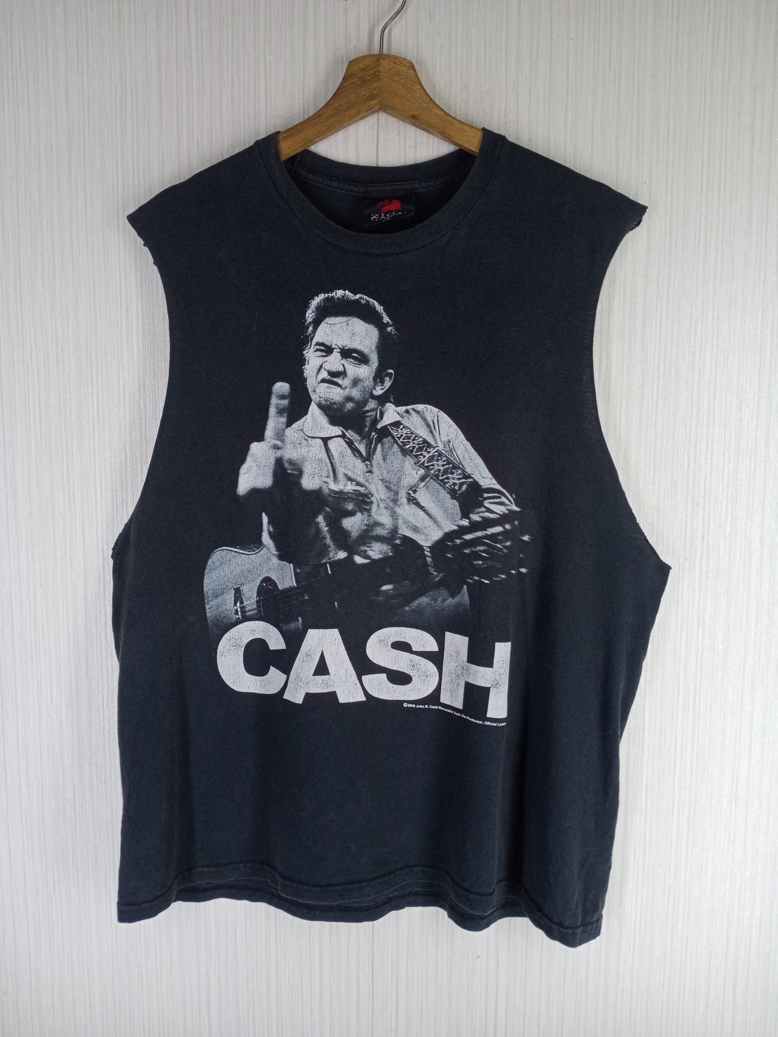 Band Tees Rare Vintage Johnny Cash Fuck Rock Band Sleeveless Tshirt Size US L / EU 52-54 / 3 - 1 Thumbnail