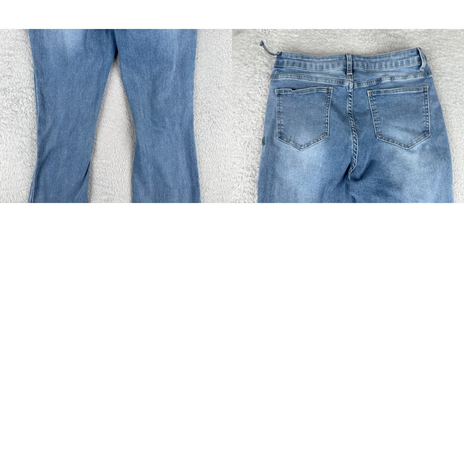 Shein SheIn Jeans Womens 8 Blue Denim Flared High Rise Distressed 28x30 Jeans Size 30" / US 8 / IT 44 - 10 Thumbnail