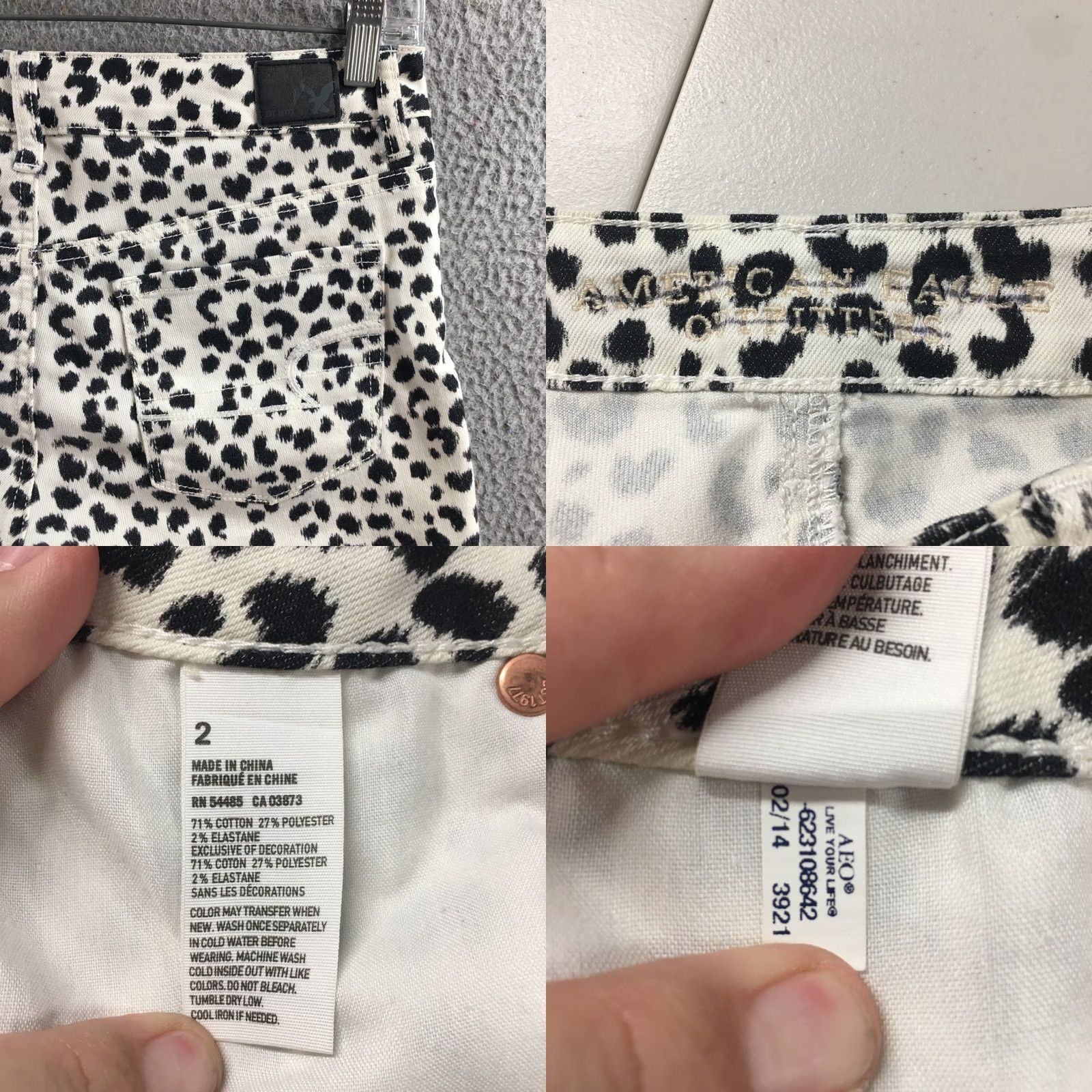 American Eagle Outfitters American Eagle Outfitters Cut-Off Shorts Womens 2 Mid Rise Zip White Black 29x4.5 5-Pocket Denim Shorts Womens Size 26" / US 2 / IT 38 - 9 Thumbnail