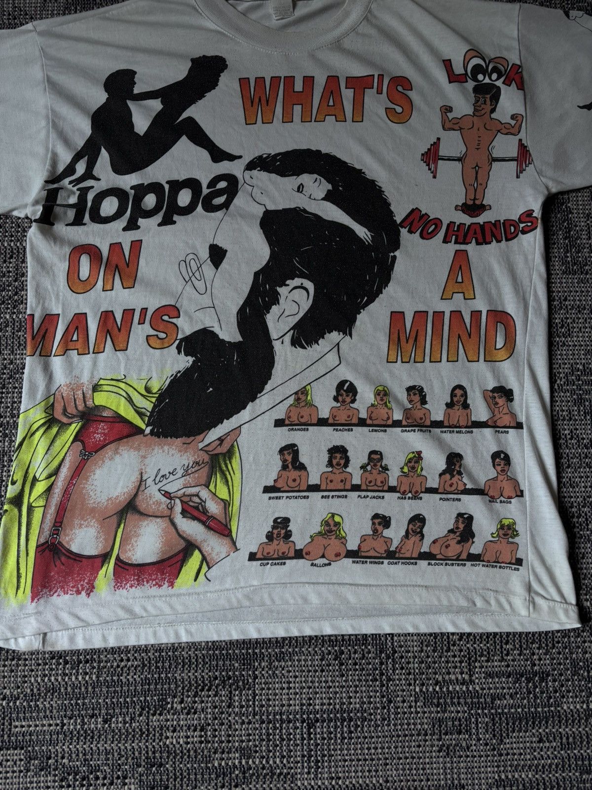 Vintage Vintage 90s Sigmund Freud "What's On A Man's Mind" AOP Tee Size US XL / EU 56 / 4 - 4 Thumbnail