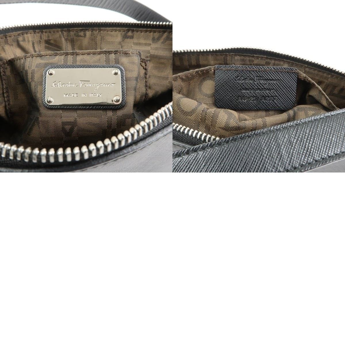 Salvatore Ferragamo Ferragamo Gancini Leather Shoulder Bag Black Size ONE SIZE - 8 Thumbnail