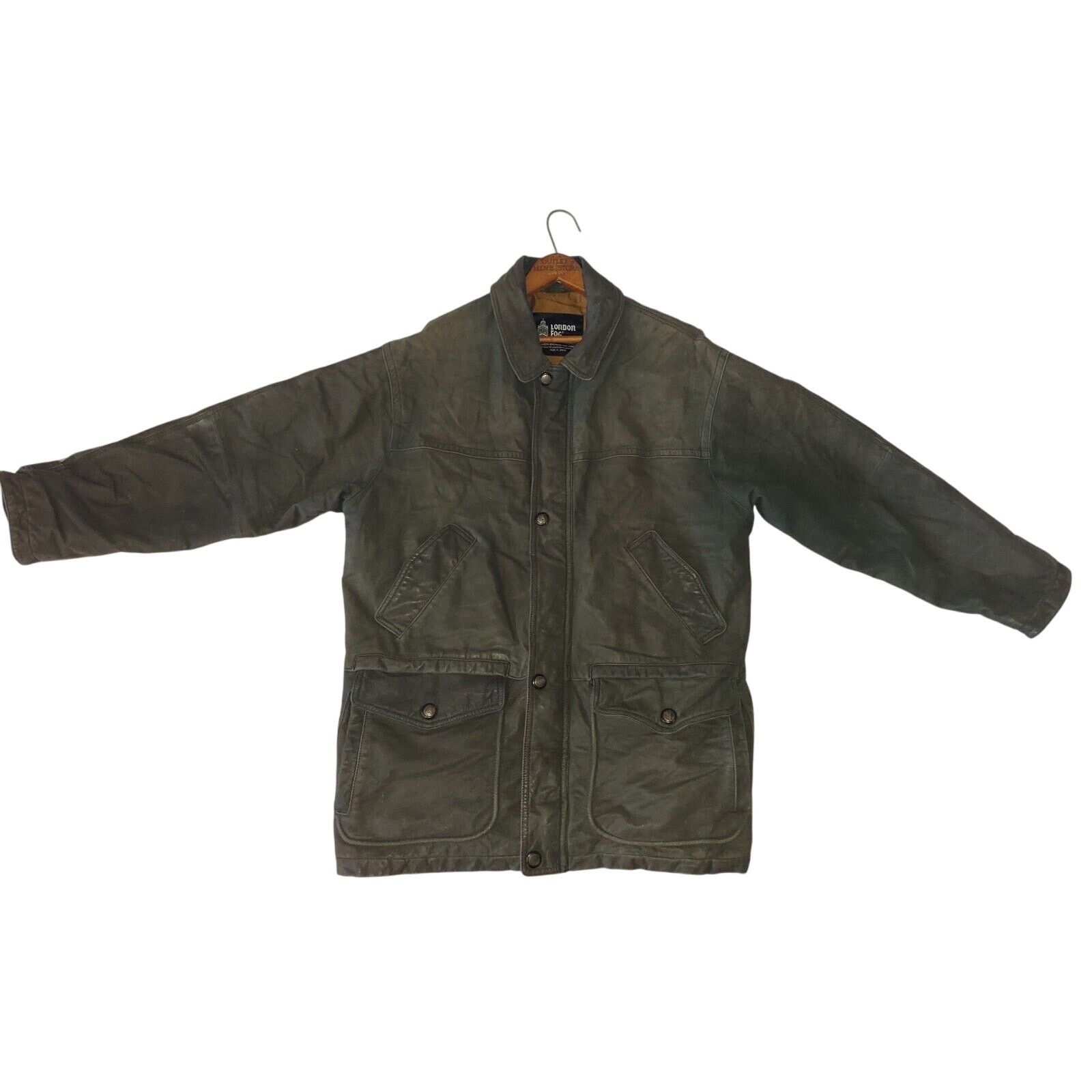 London Fog Vintage London Fog Leather Bomber Jacket M BrownFlap Pockets Size US L / EU 52-54 / 3 - 1 Thumbnail