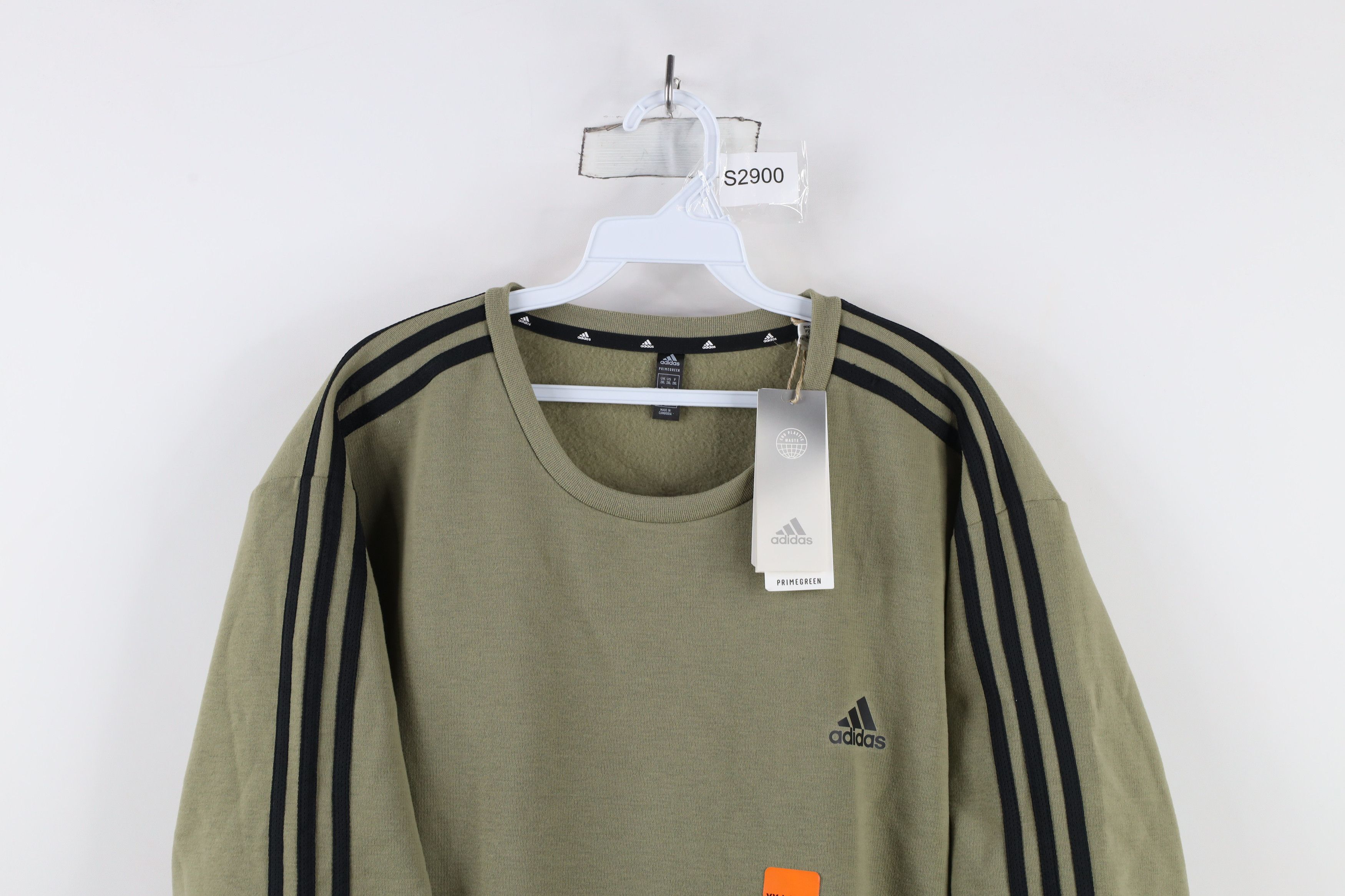 Adidas × Vintage New Adidas Out Striped Crewneck Sweatshirt Green Black Size US XXL / EU 58 / 5 - 2 Thumbnail