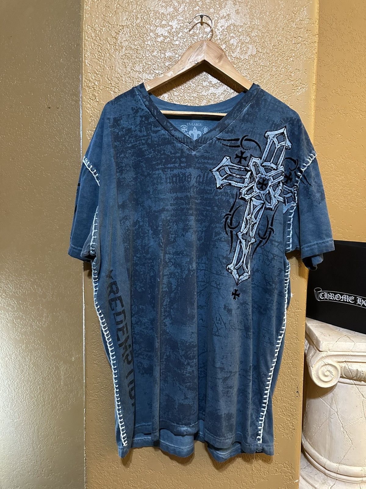 Vintage crazy Y2K Raw State Cross Wings t shirt grunge Size US XXL / EU 58 / 5 - 2 Thumbnail