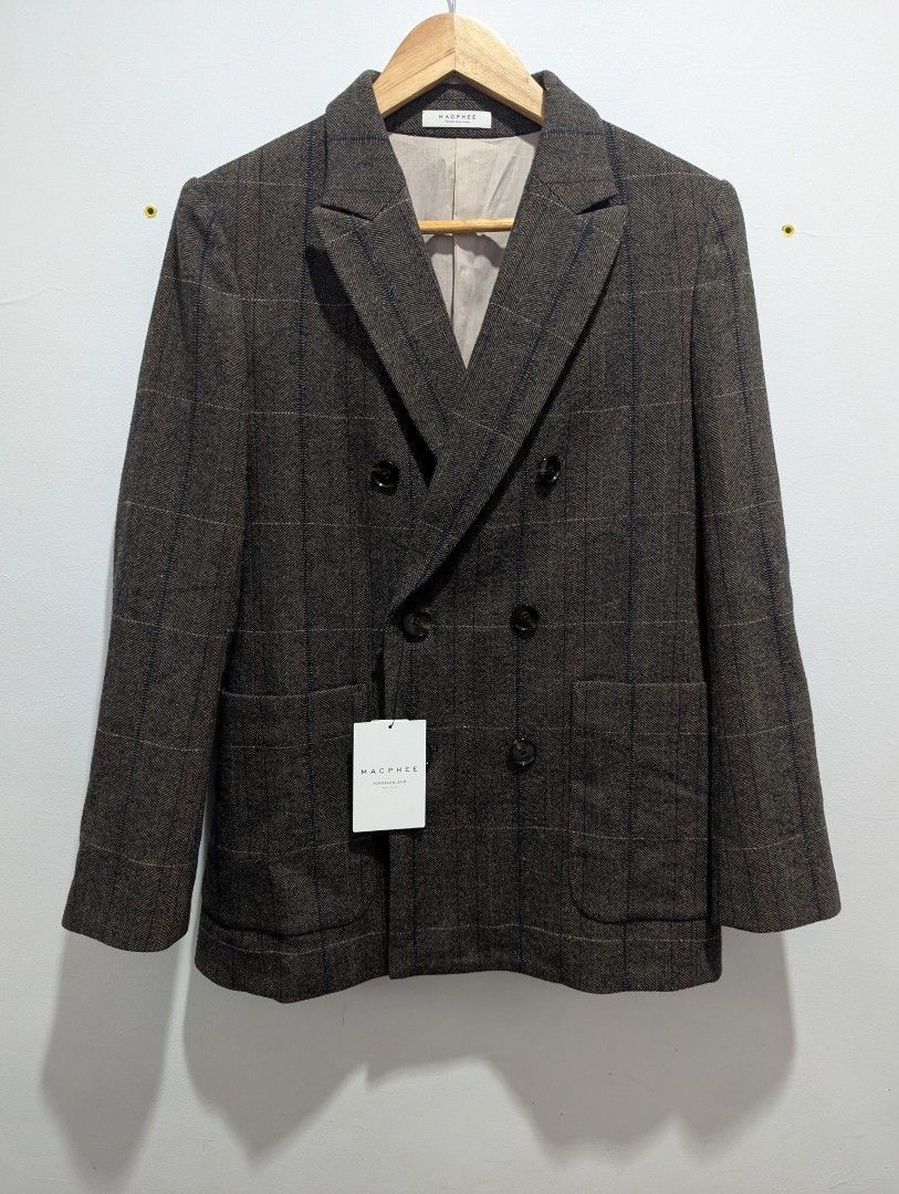 Tomorrowland Macphee Japan Vintage Tweed Double-Breasted Jacket Size S / US 4 / IT 40 - 2 Thumbnail