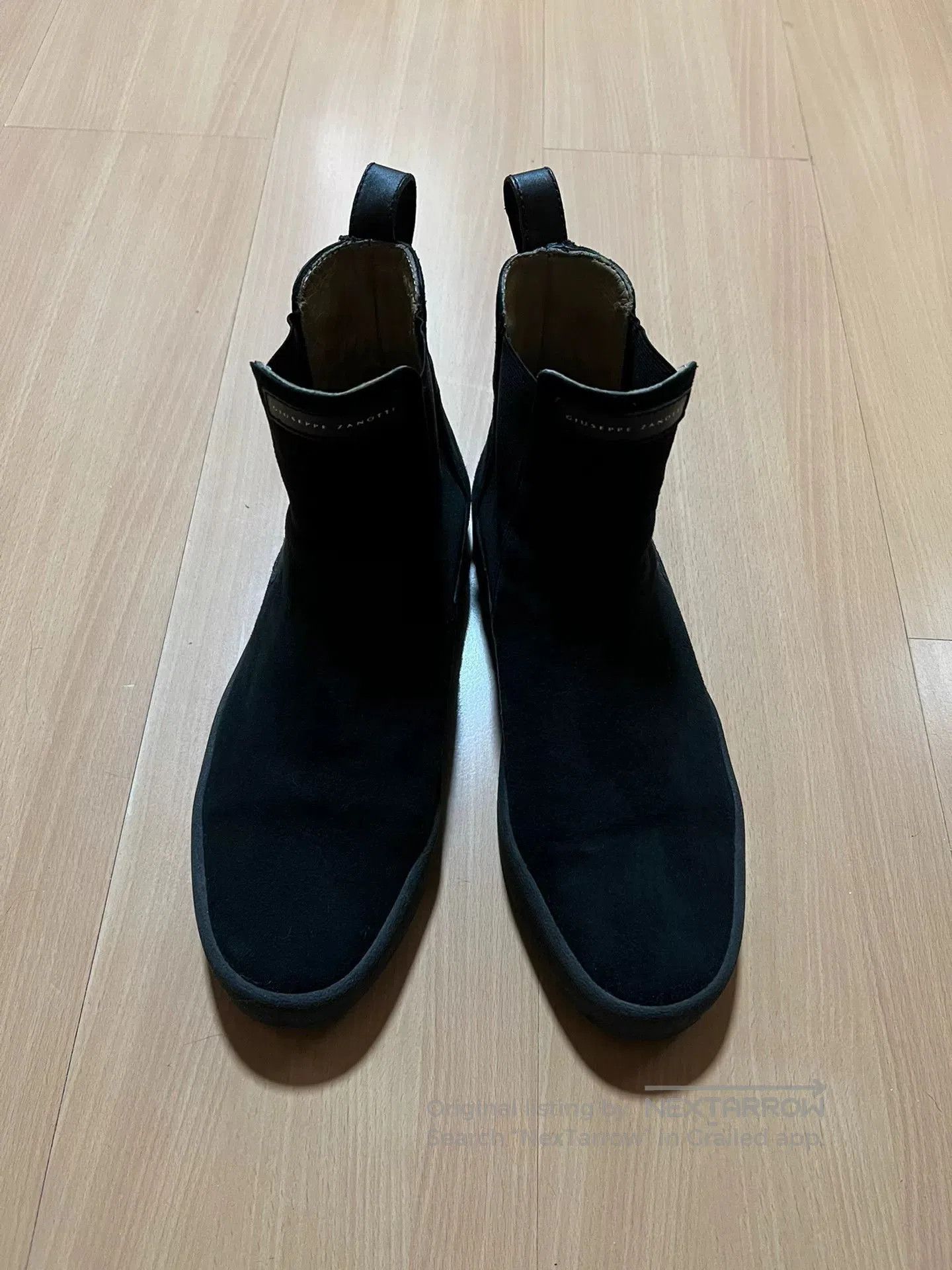 Giuseppe Zanotti black suede zipper Chelsea ankle boots. Size US 10 / EU 43 - 1 Thumbnail