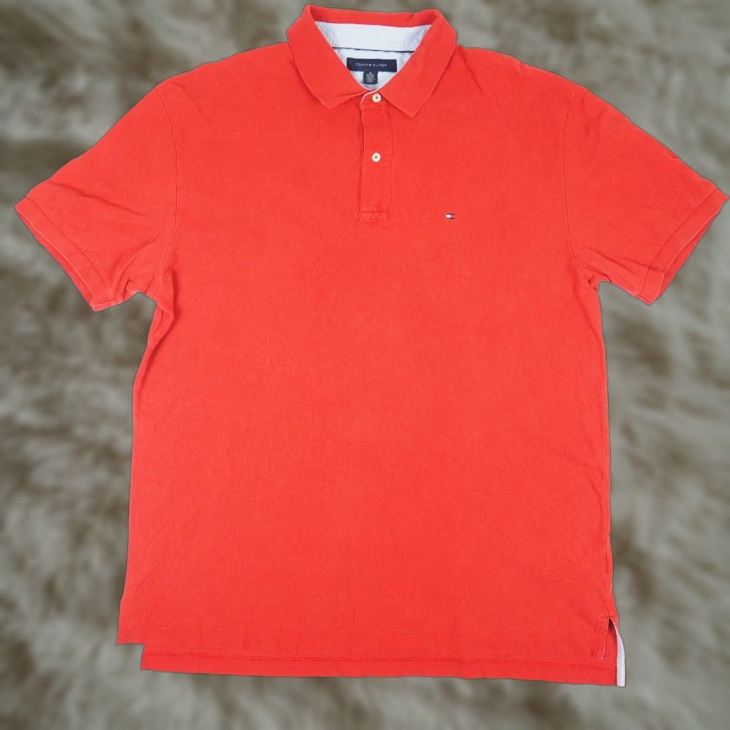 Tommy Hilfiger VINTAGE Tommy Hilfiger Red Short Sleeve Polo Shirt Distressed Men's XL Size US XL / EU 56 / 4 - 1 Thumbnail