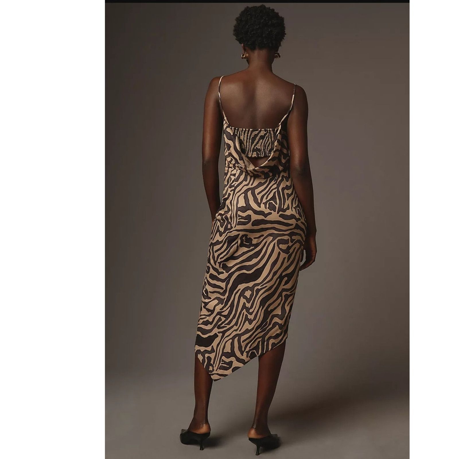 Anthropologie NWT Sleeveless Draped-Back Slip Midi Dress $168 SZ 14 Size XL / US 12-14 / IT 48-50 - 3 Thumbnail