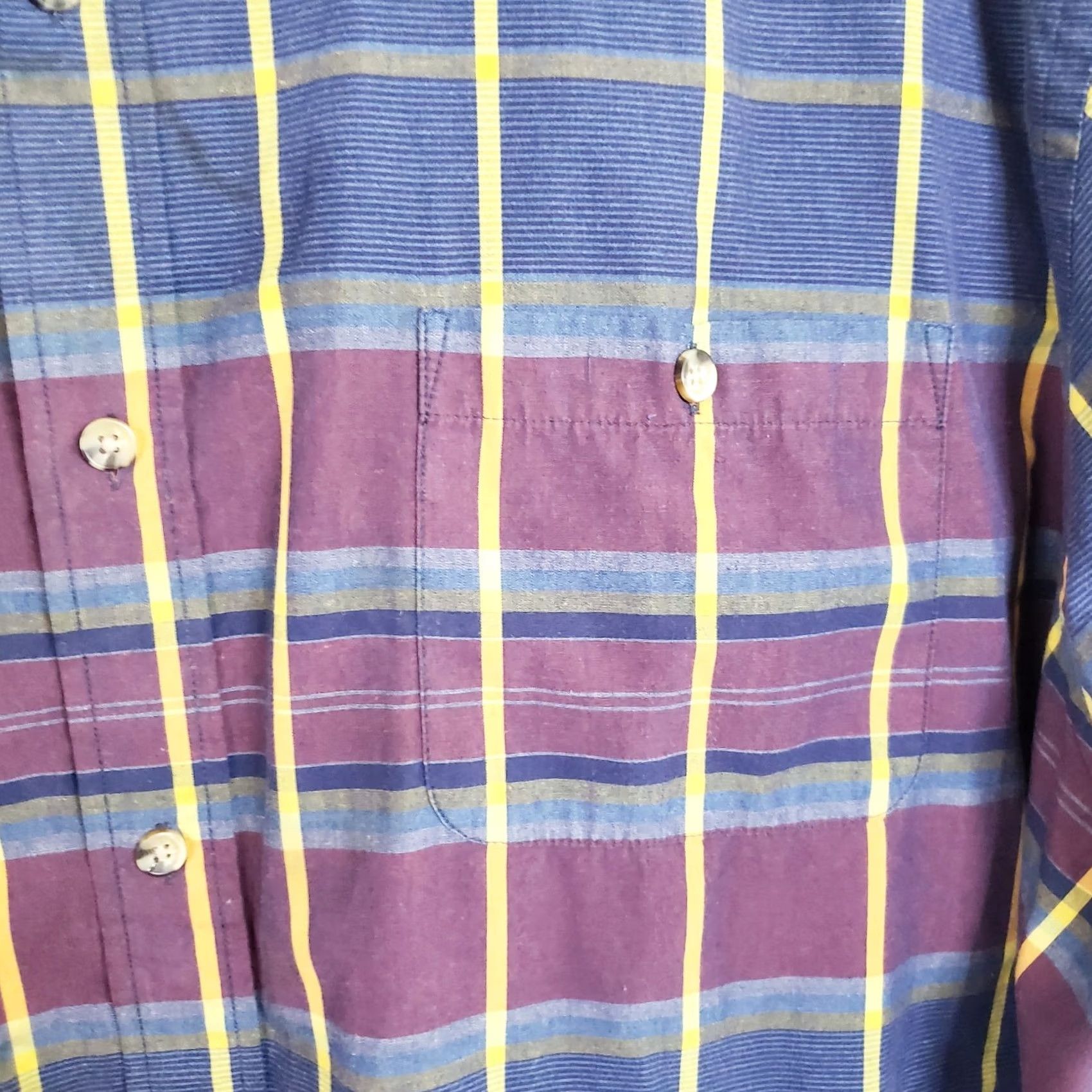 Vintage KINGSIZE Shirt Men Big 4XL Blue Plaid Short Sleeve Button Front Pockets Size US XXL / EU 58 / 5 - 5 Thumbnail