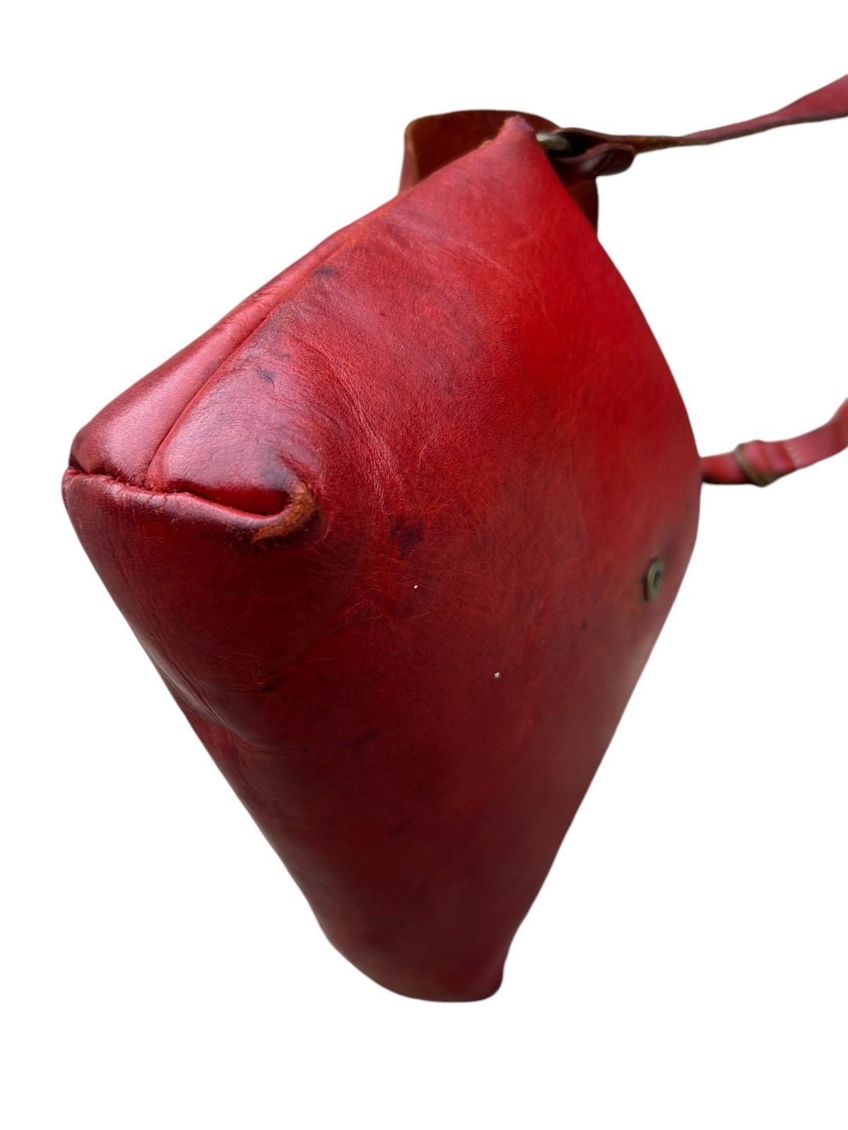 Leather Vintage Kissora Japan Fade Distress Patina Leather Sling Bag Size ONE SIZE - 17 Thumbnail