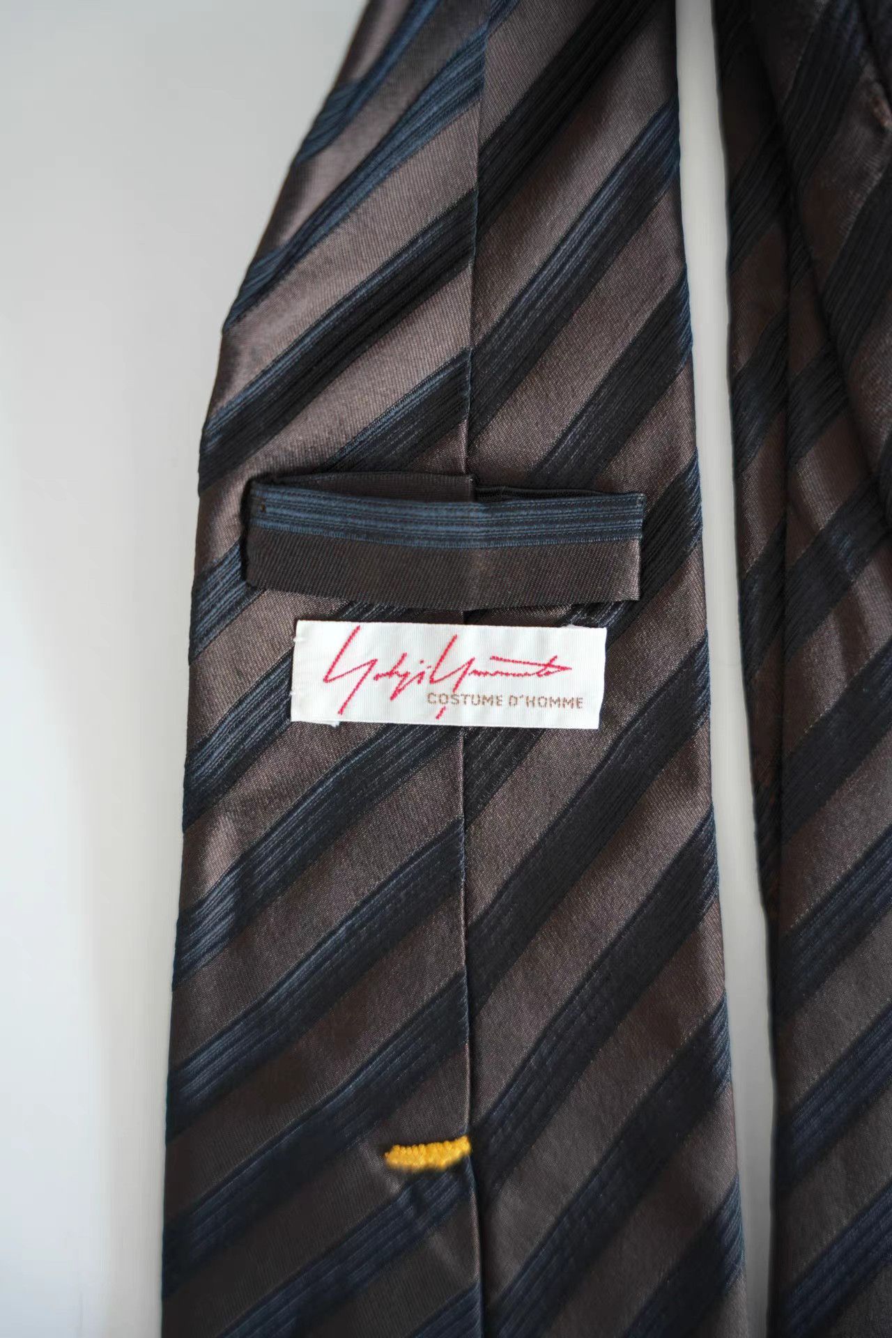 Yohji Yamamoto Yohji Yamamoto Black & Brown Striped Silk Tie K4 Size ONE SIZE - 2 Thumbnail