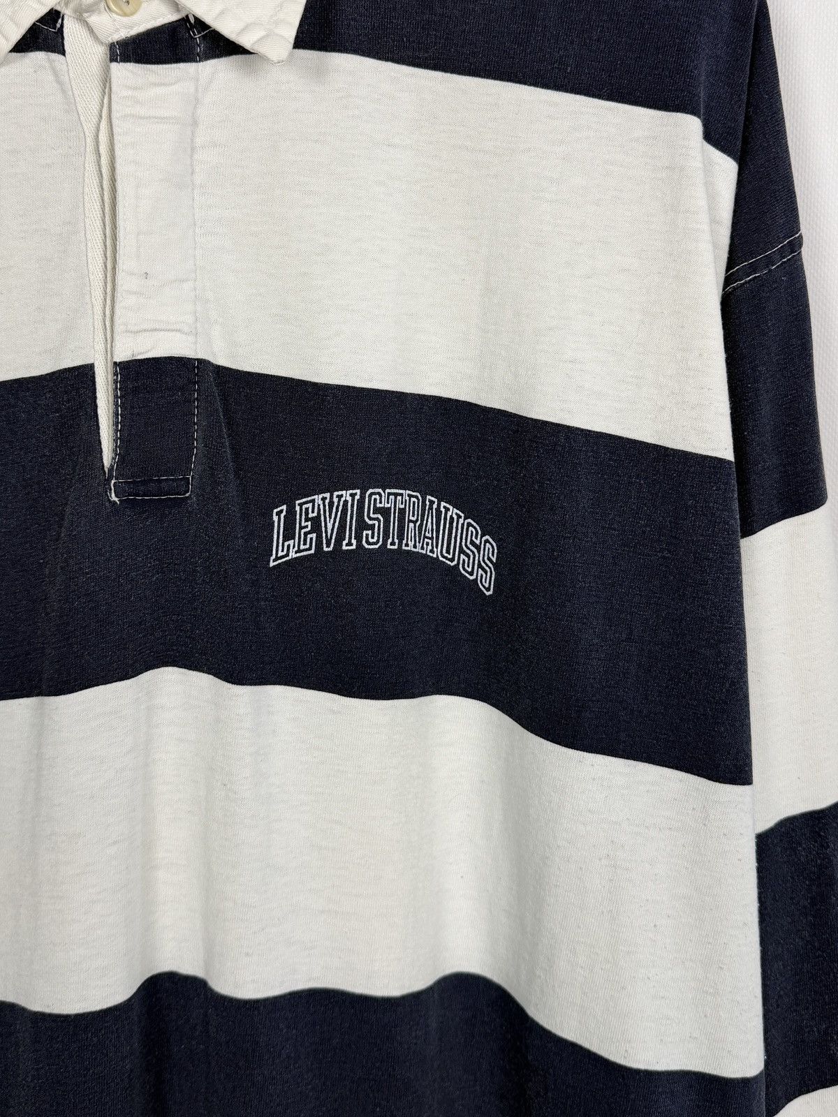 Levi's Vintage Clothing Vintage 90s Levi’s Long Sleeve Striped Polo Shirt Rugby Sz M Size US M / EU 48-50 / 2 - 6 Thumbnail