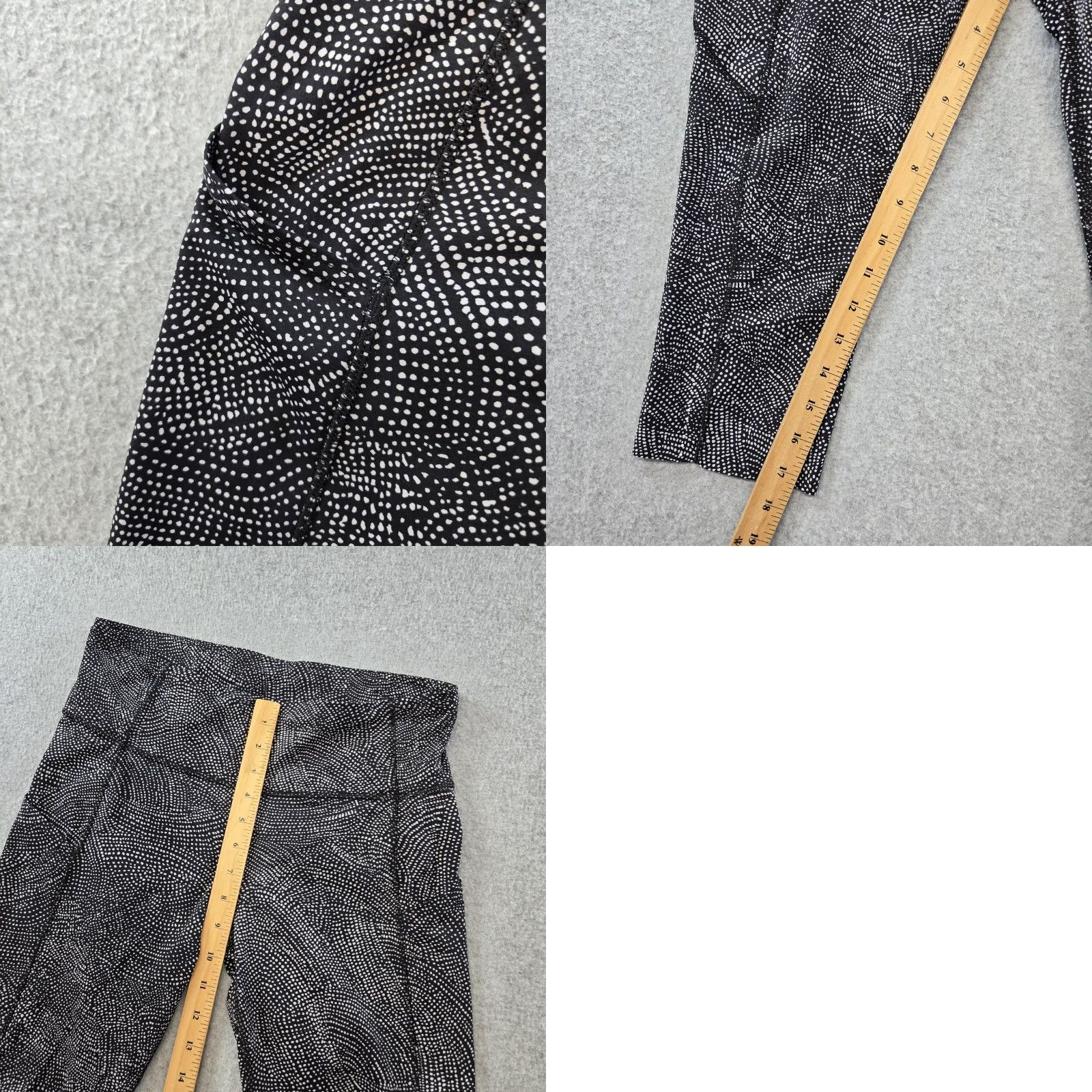 Lululemon Lululemon Leggings Womens 10 Black Cropped Polka Dot Pockets Yoga Athletic Size 32" / US 10 / IT 46 - 9 Thumbnail