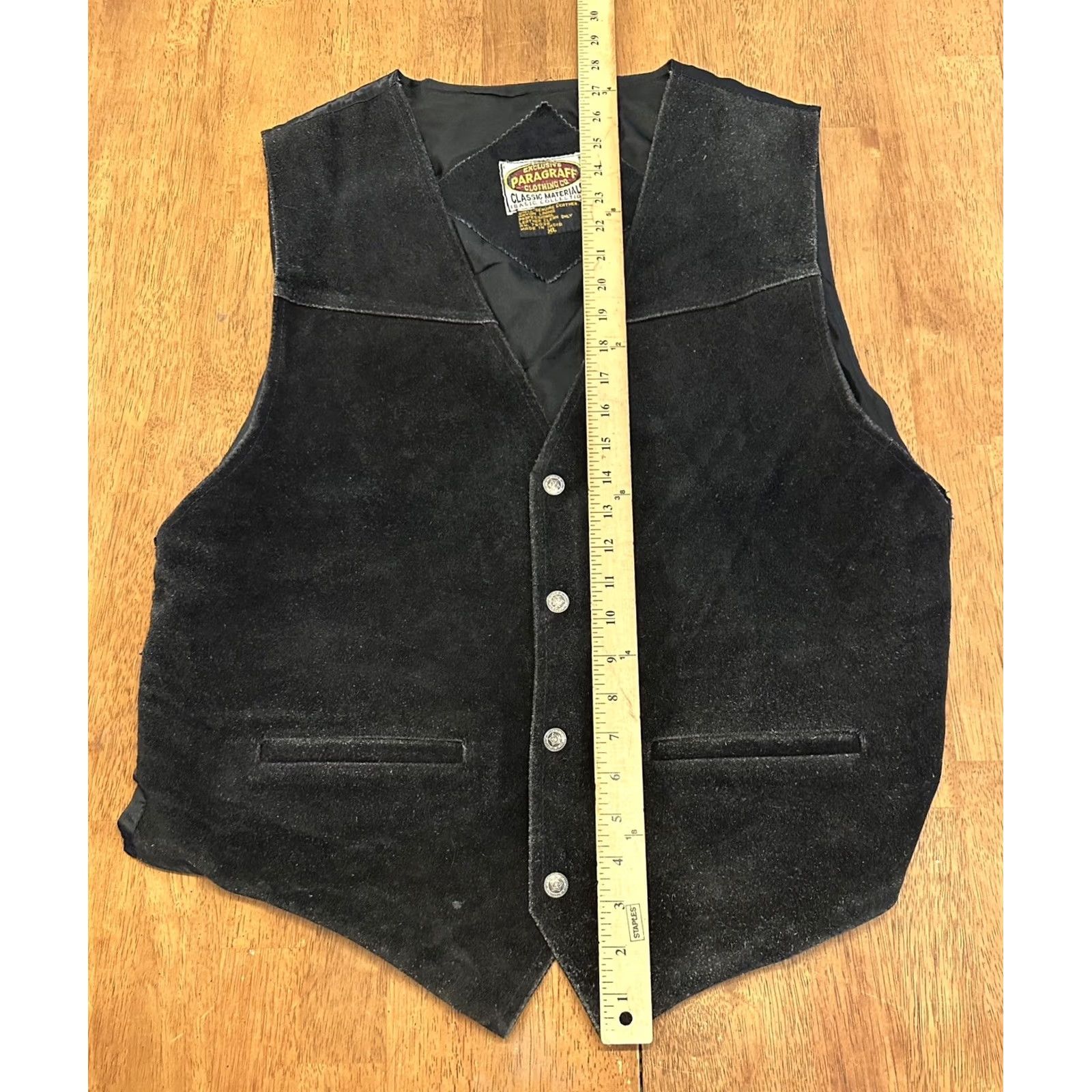 Vintage VINTAGE Paragraff Leather Vest Black Mens XL Biker Size US XL / EU 56 / 4 - 5 Thumbnail