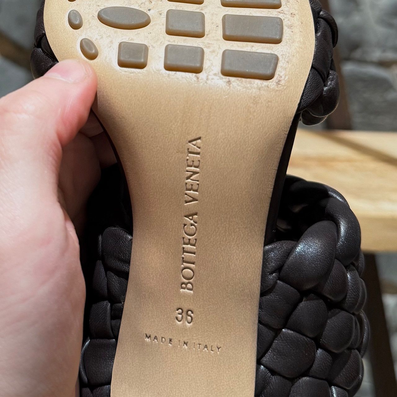 Bottega Veneta Bottega Veneta Brown Leather Woven The Curve Heeled Sandals Size US 6 / IT 36 - 10 Thumbnail