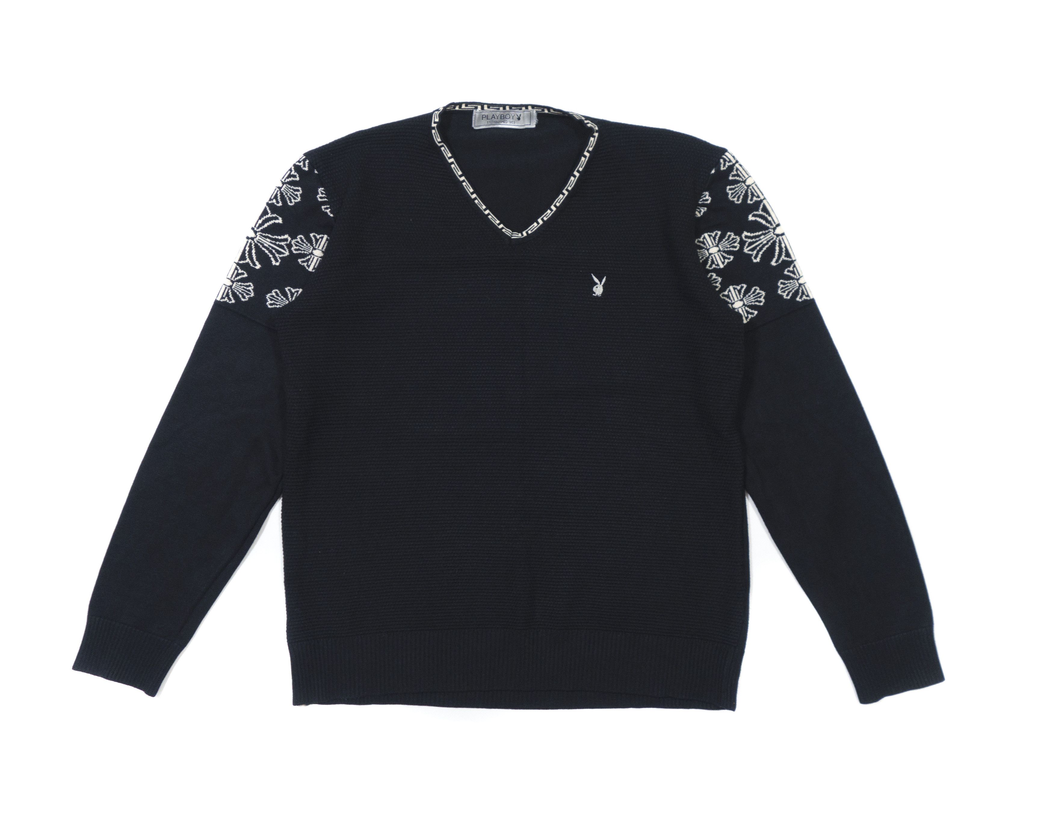 Playboy 00S Logo Y2K Textured Sweater Vintage Size L / US 10 / IT 46 - 1 Thumbnail