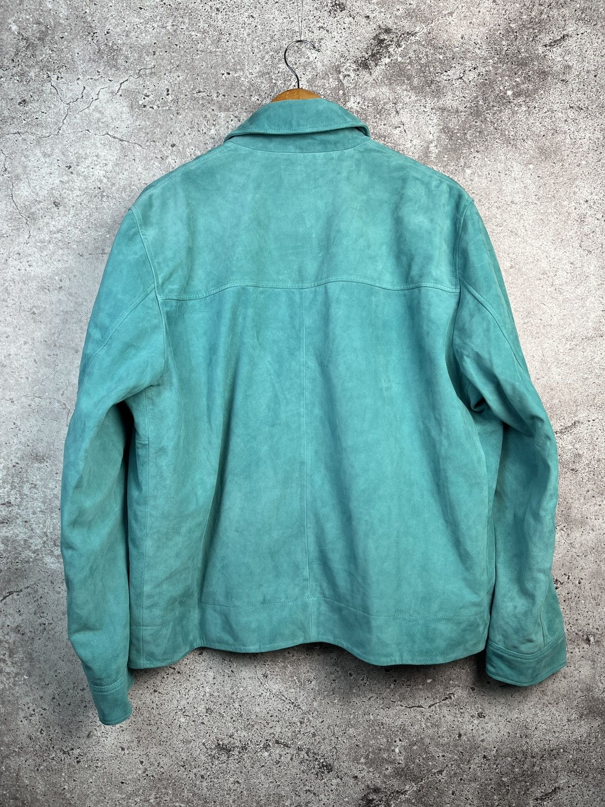 Baracuta Suede Racer Jacket Teal Size US L / EU 52-54 / 3 - 2 Thumbnail