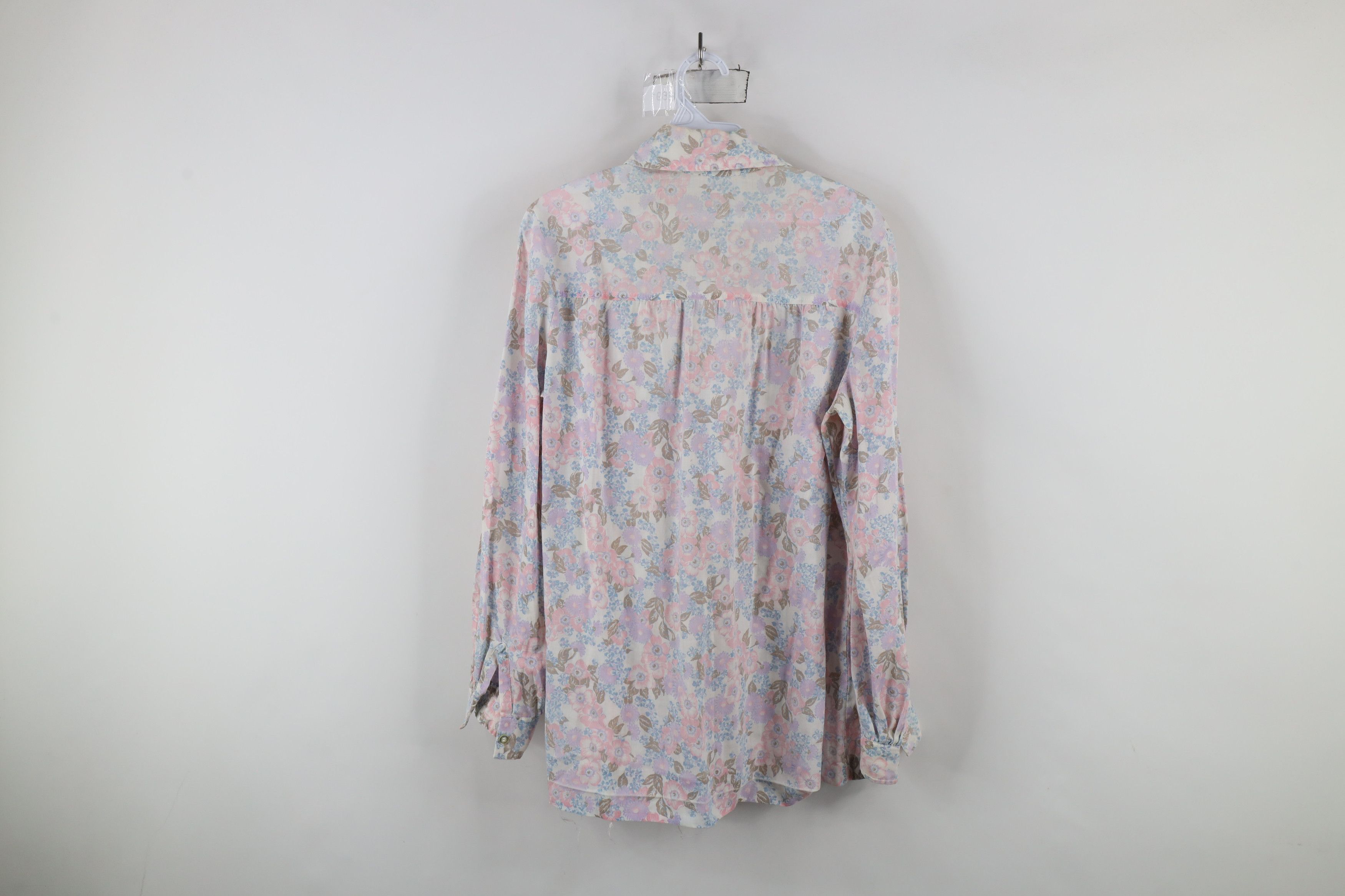 Vintage Vintage 70s Mid Century Modern MCM Flower Button Shirt Size XL / US 12-14 / IT 48-50 - 13 Thumbnail