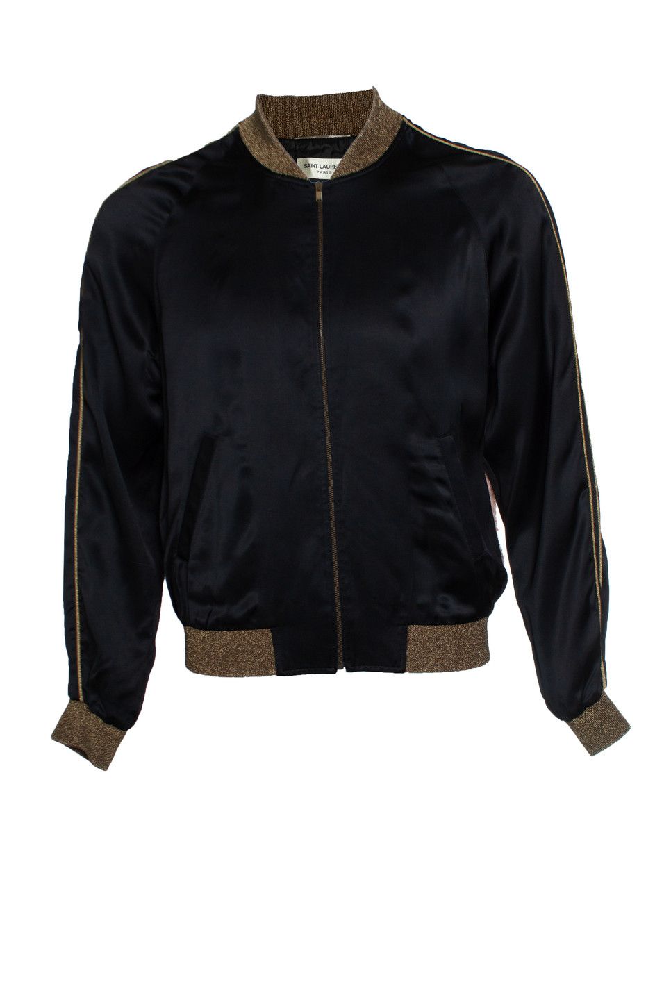Saint Laurent Paris Saint Laurent, Black sequins baby bomber jacket Size US M / EU 48-50 / 2 - 2 Thumbnail