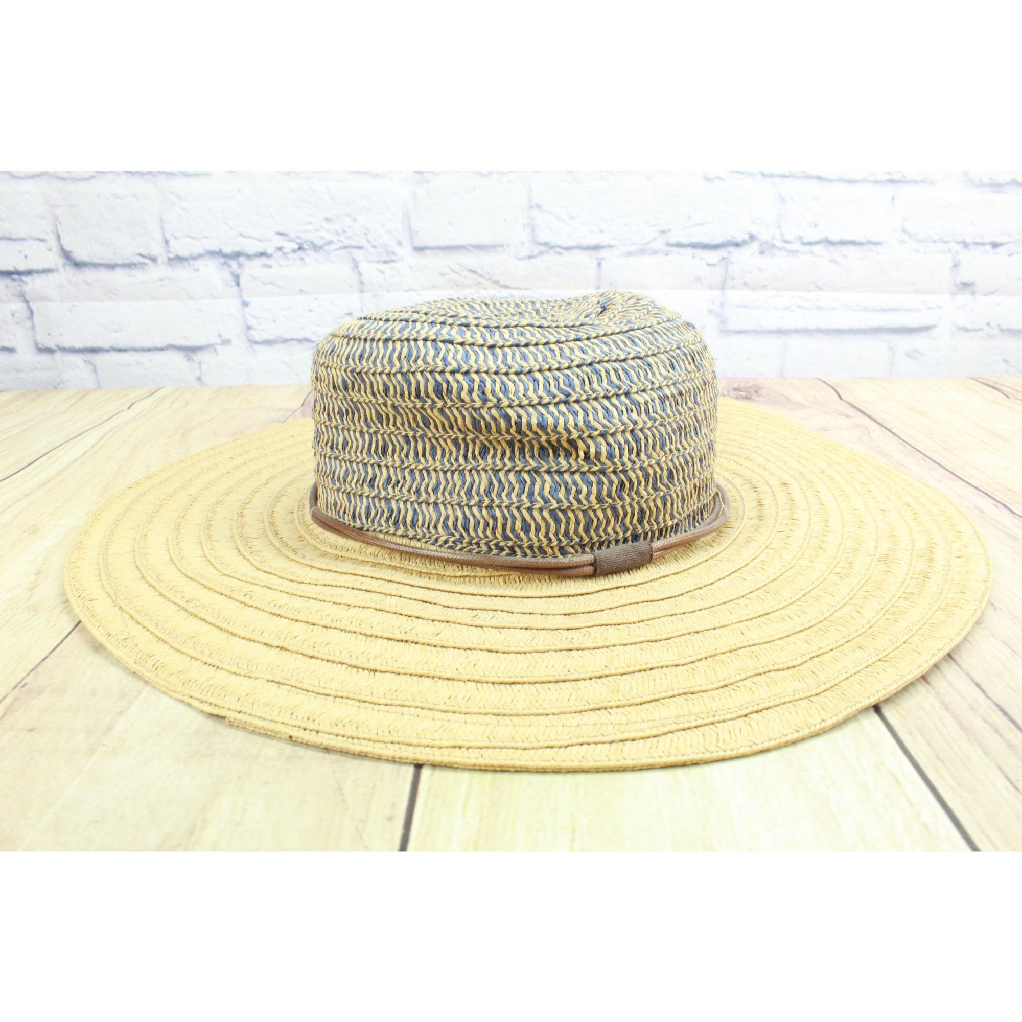Other August Women's Wide Brim Summer Hat Natural Navy Size ONE SIZE - 4 Thumbnail