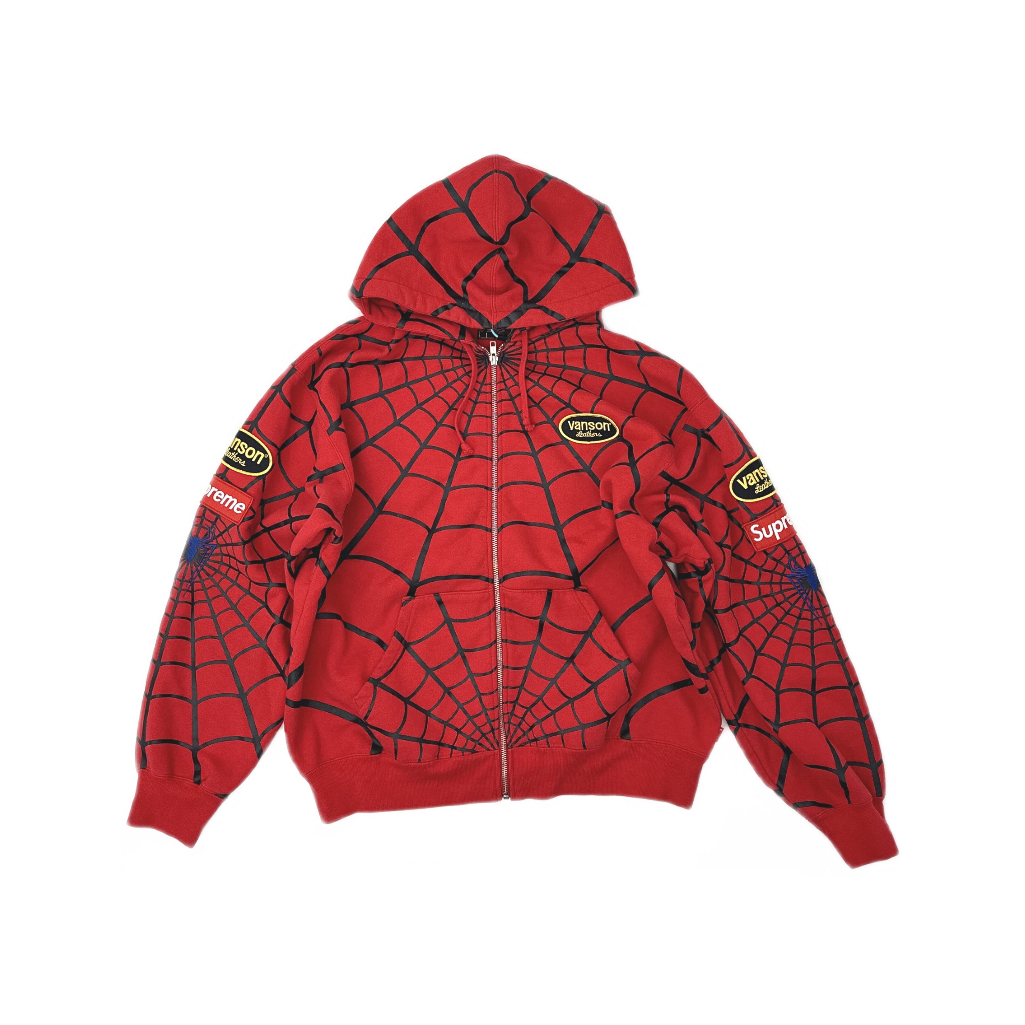 Supreme Supreme leather applique zip up hoodie | Grailed