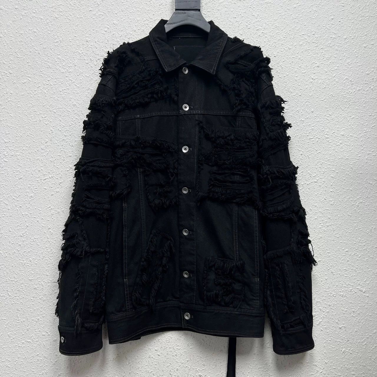 Rick Owens rick owens distressed black denim jacket Size US S / EU 44-46 / 1 - 1 Thumbnail
