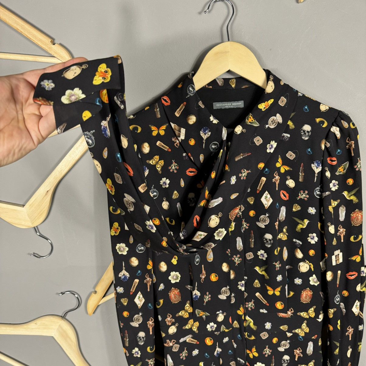 Alexander McQueen Alexander McQueen Obsession Long-sleeve Silk Dress Size XS / US 0-2 / IT 36-38 - 6 Thumbnail