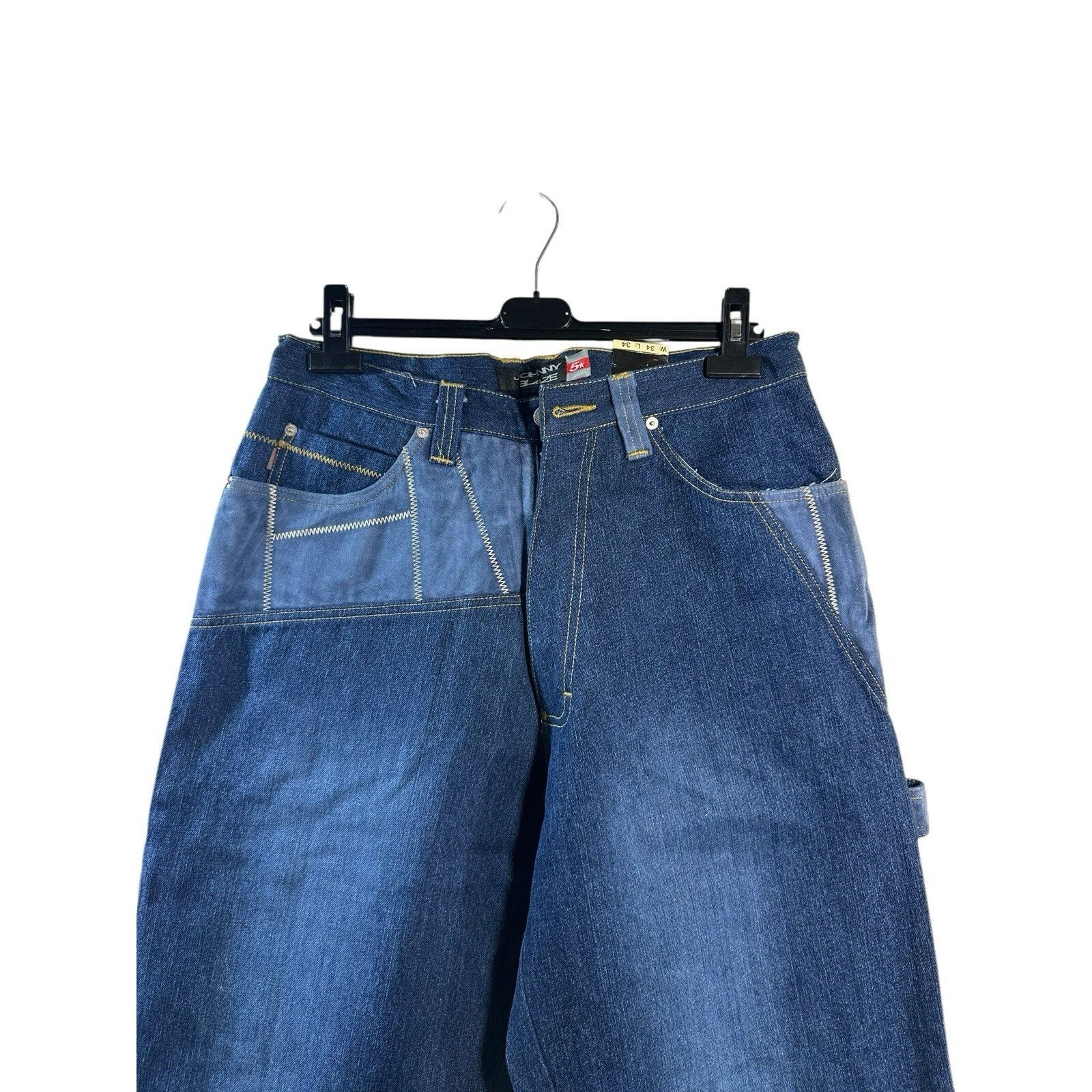 Other Vintage Johnny Blaze Suede Leather Patch Denim Jeans Y2K 90’ Size US 34 / EU 50 - 5 Thumbnail