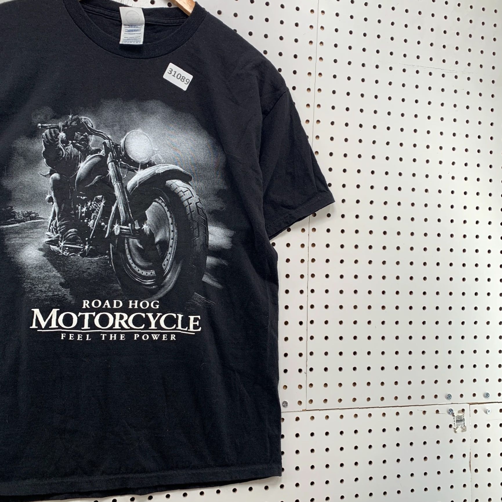 Delta VINTAGE Road Hog Motorcycle Shirt Black Mens Large Feel The Power Graphic 20x28 Size US L / EU 52-54 / 3 - 4 Thumbnail