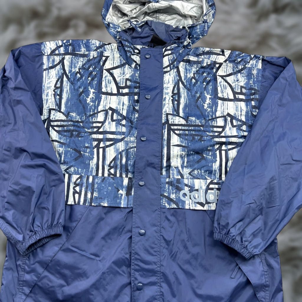 Adidas Adidas Windbreaker Jacket Mens XL Blue 90s Hooded Trefoil Zip Full Zip Water Resistant Pockets Casual Velocity Size US XL / EU 56 / 4 - 1 Thumbnail
