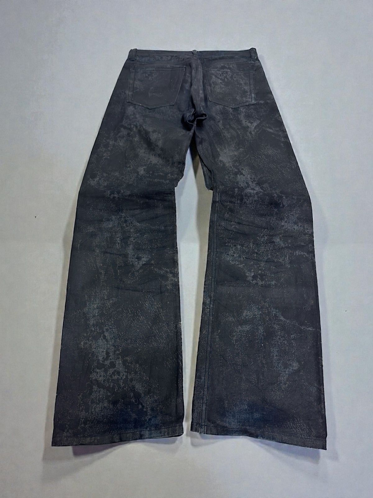 If Six Was Nine Monsieur Nicole by Yukio Kobayashi Waxed Coated Sleek Denim Size US 29 - 2 Thumbnail