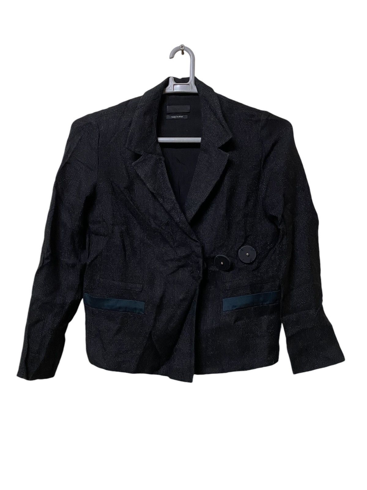 Prada PRADA Made in Italy Cropped Buttoned tweed jacket Size S / US 4 / IT 40 - 1 Thumbnail