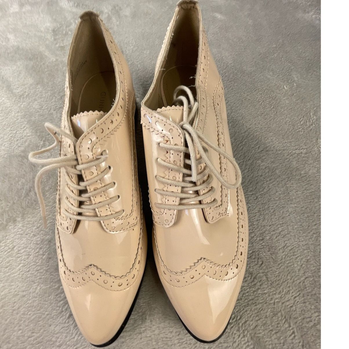 Other Gunmetal Nude Oxford Shoes, Wingtip Patent Leather, Size 7.5 Size US 7.5 / IT 37.5 - 1 Thumbnail