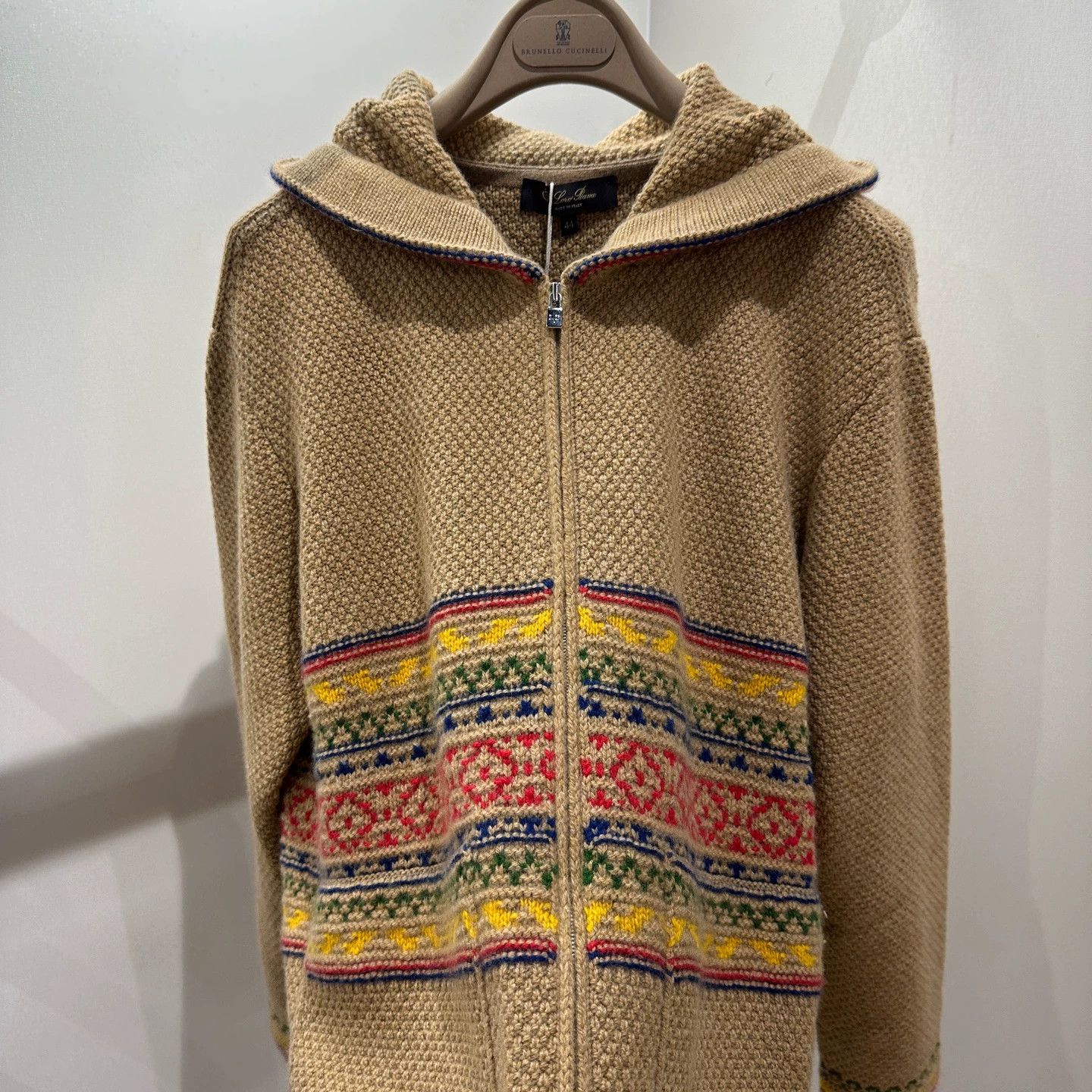 Loro Piana Loro Piana May482 Camel Jacquard Cashmere Hood Jacket 44 Size US S / EU 44-46 / 1 - 6 Thumbnail