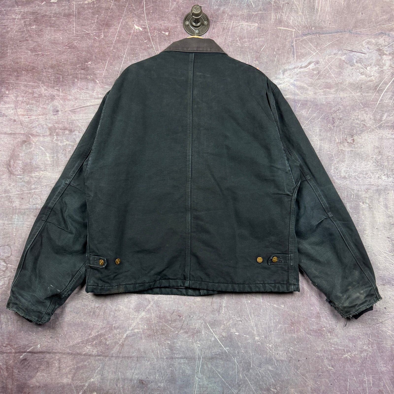 Carhartt × Vintage 90s Faded Black Carhartt Cropped Arctic Work Jacket XL 2380 Size US XL / EU 56 / 4 - 2 Thumbnail