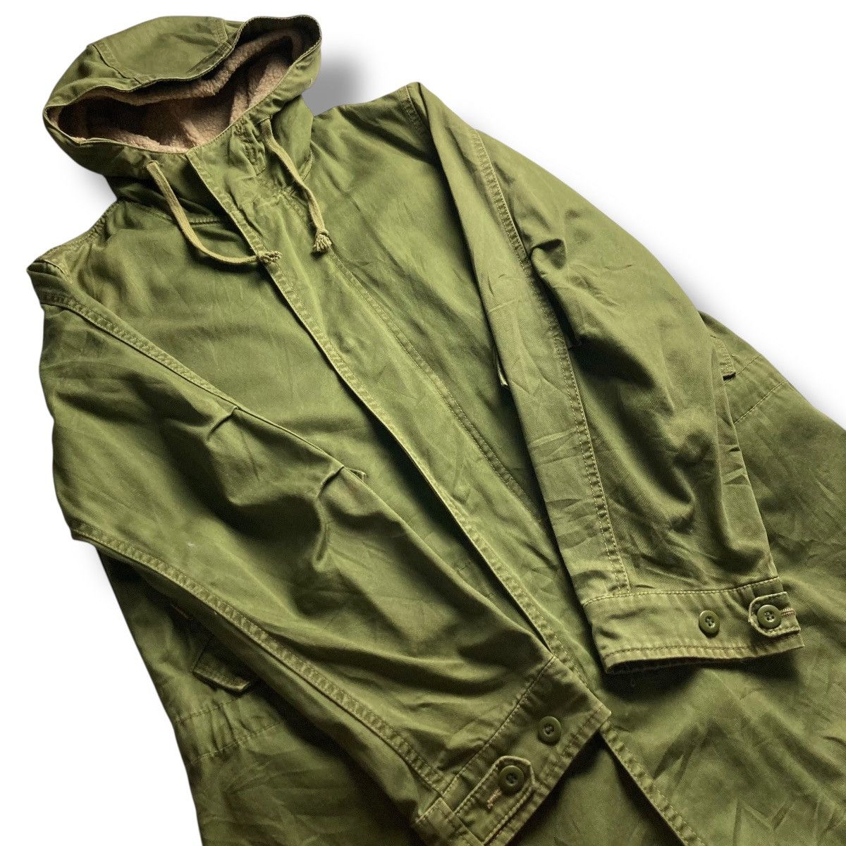 Le Grande Bleu (L.G.B.) 🇯🇵 CUBE SUGAR WORKWEAR LINED FLEECE FISHTAIL PARKA JACKET Size US M / EU 48-50 / 2 - 4 Thumbnail