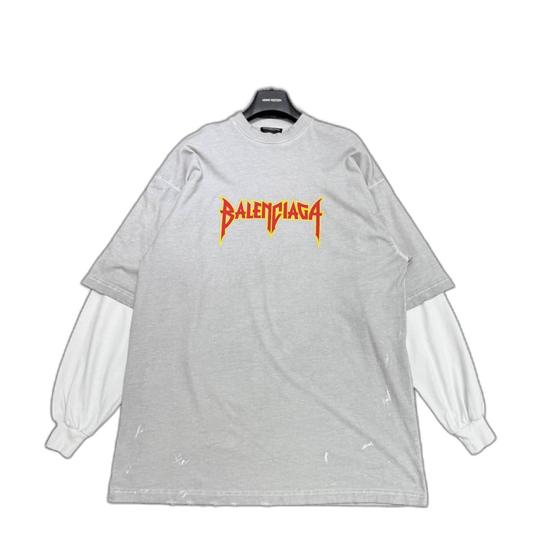 Balenciaga balenciaga grey layered graphic t-shirt Size US M / EU 48-50 / 2 - 1 Thumbnail
