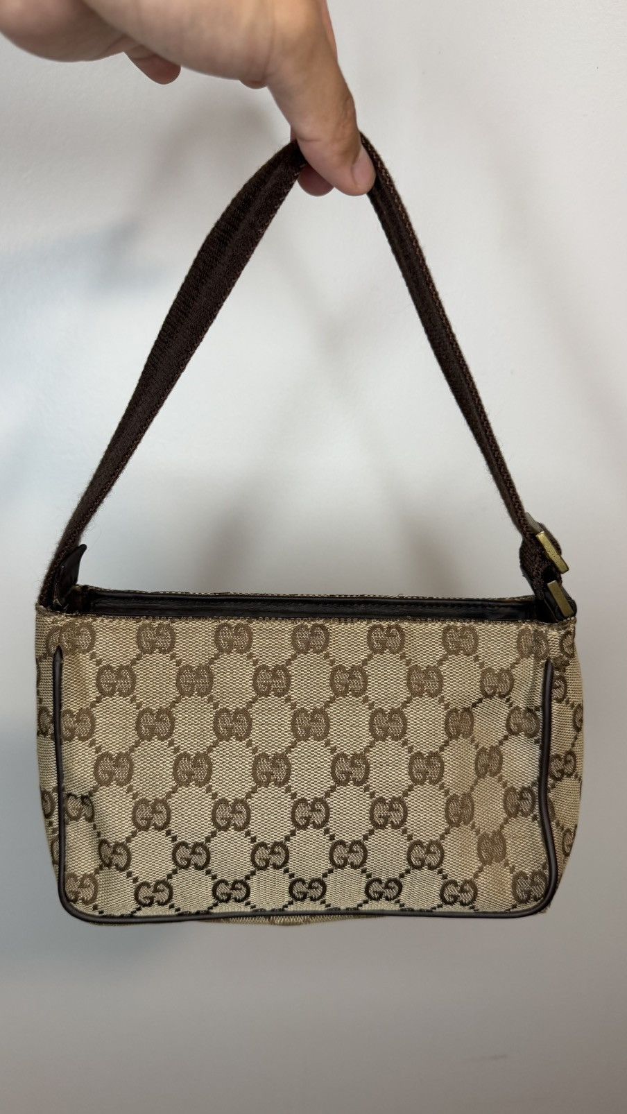 Gucci Gucci Beige and Brown GG Canvas Shoulder Bag Size ONE SIZE - 2 Thumbnail