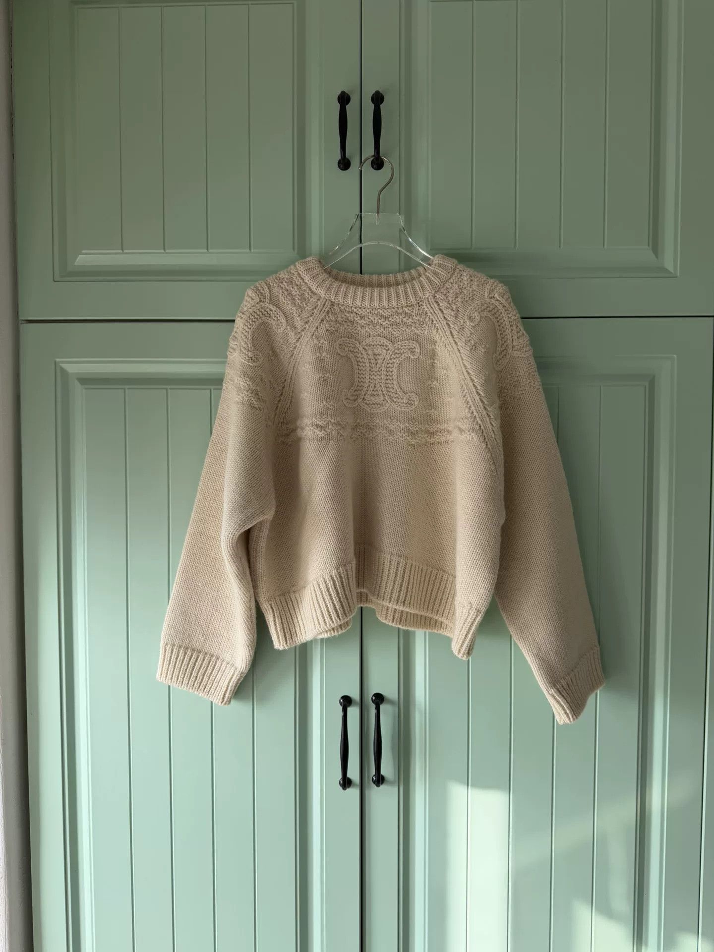Celine Celine Triomphe Logo Wool Sweater Size XS / US 0-2 / IT 36-38 - 1 Thumbnail