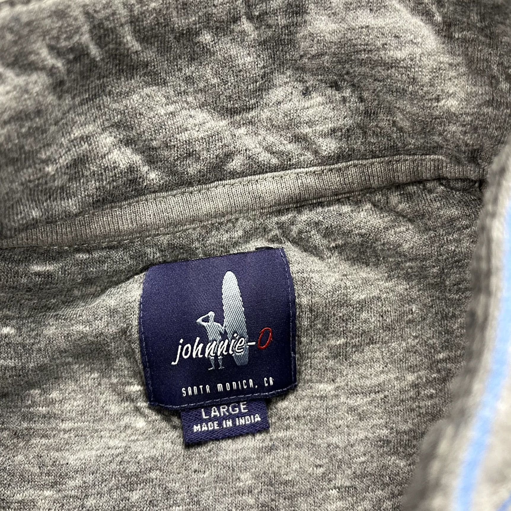 johnnie-O johnnie-O Sweater Mens Large Gray 1/4 Zip Cotton Golf Pullover Striped Mock Neck Preppy Size US L / EU 52-54 / 3 - 3 Thumbnail